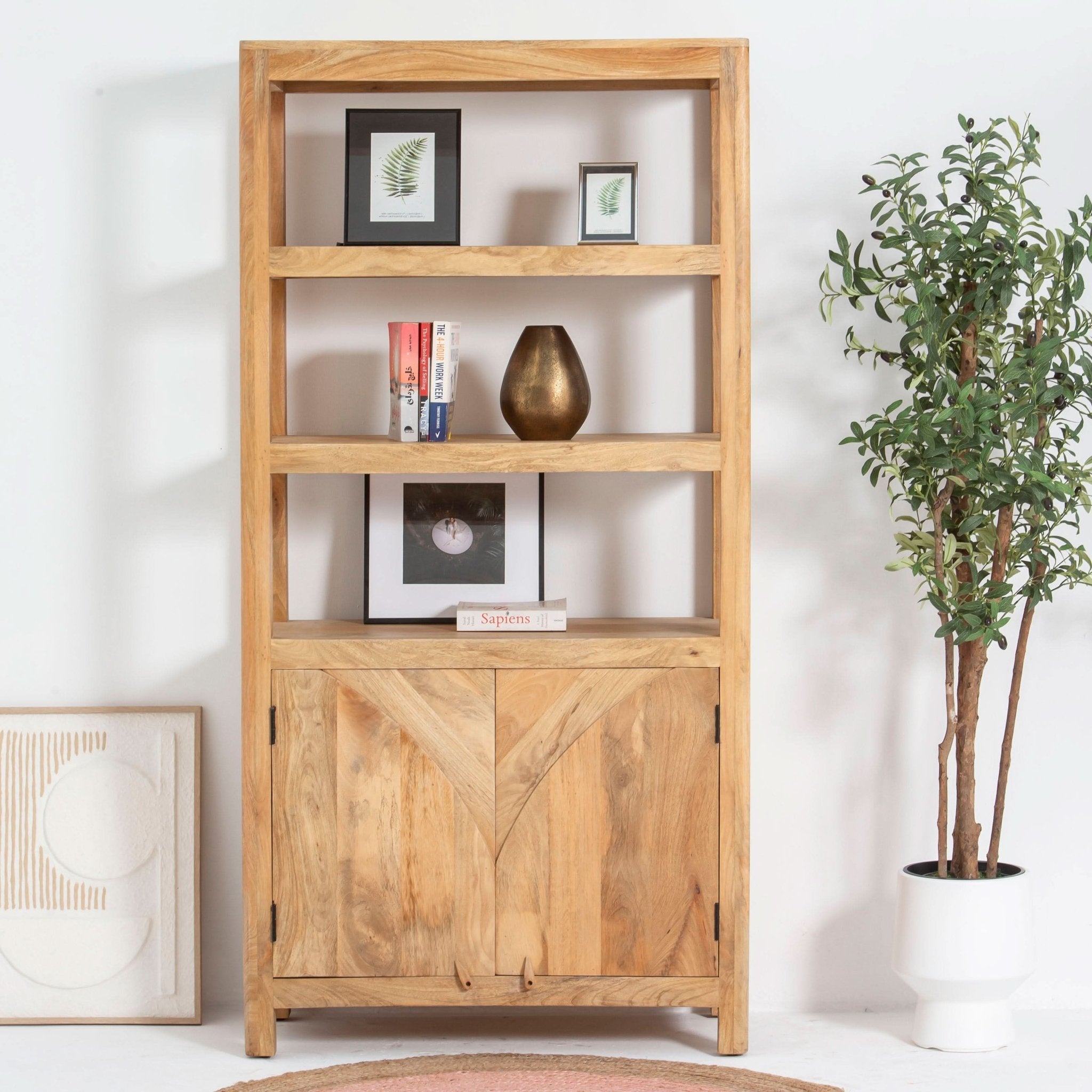 AUREVO WOODEN BOOKSHELF - Art and craft furniture