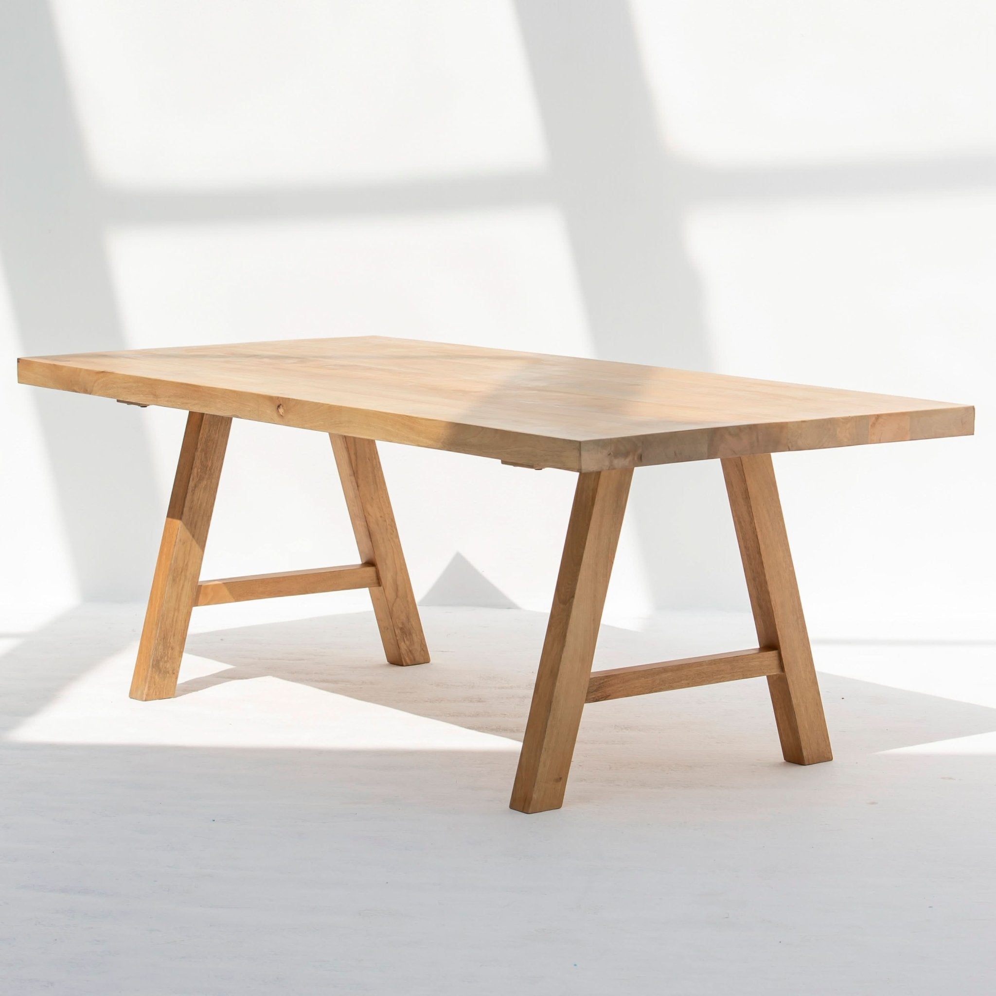 AUREVO WOODEN PLAN FINISH DINING TABLE - Art and craft furniture