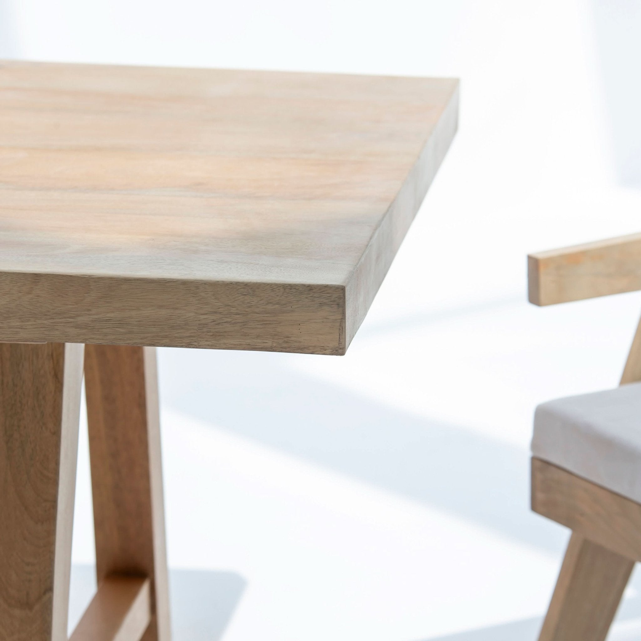 AUREVO WOODEN PLAN FINISH DINING TABLE - Art and craft furniture