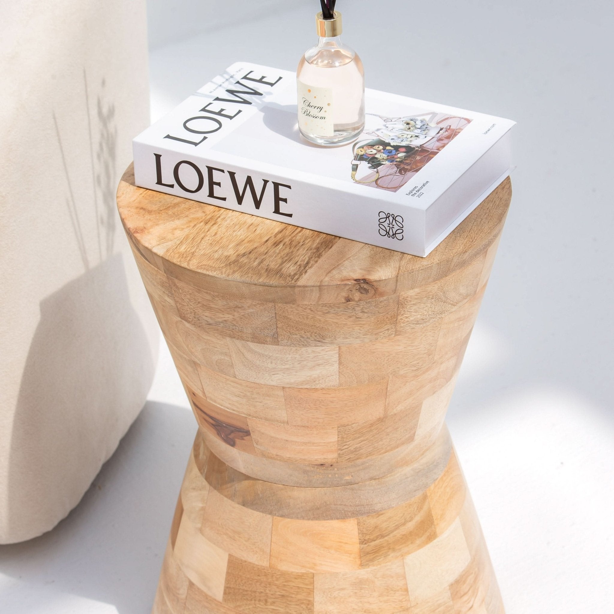 AUREVO WOODEN SIDE TABLE - Art and craft furniture