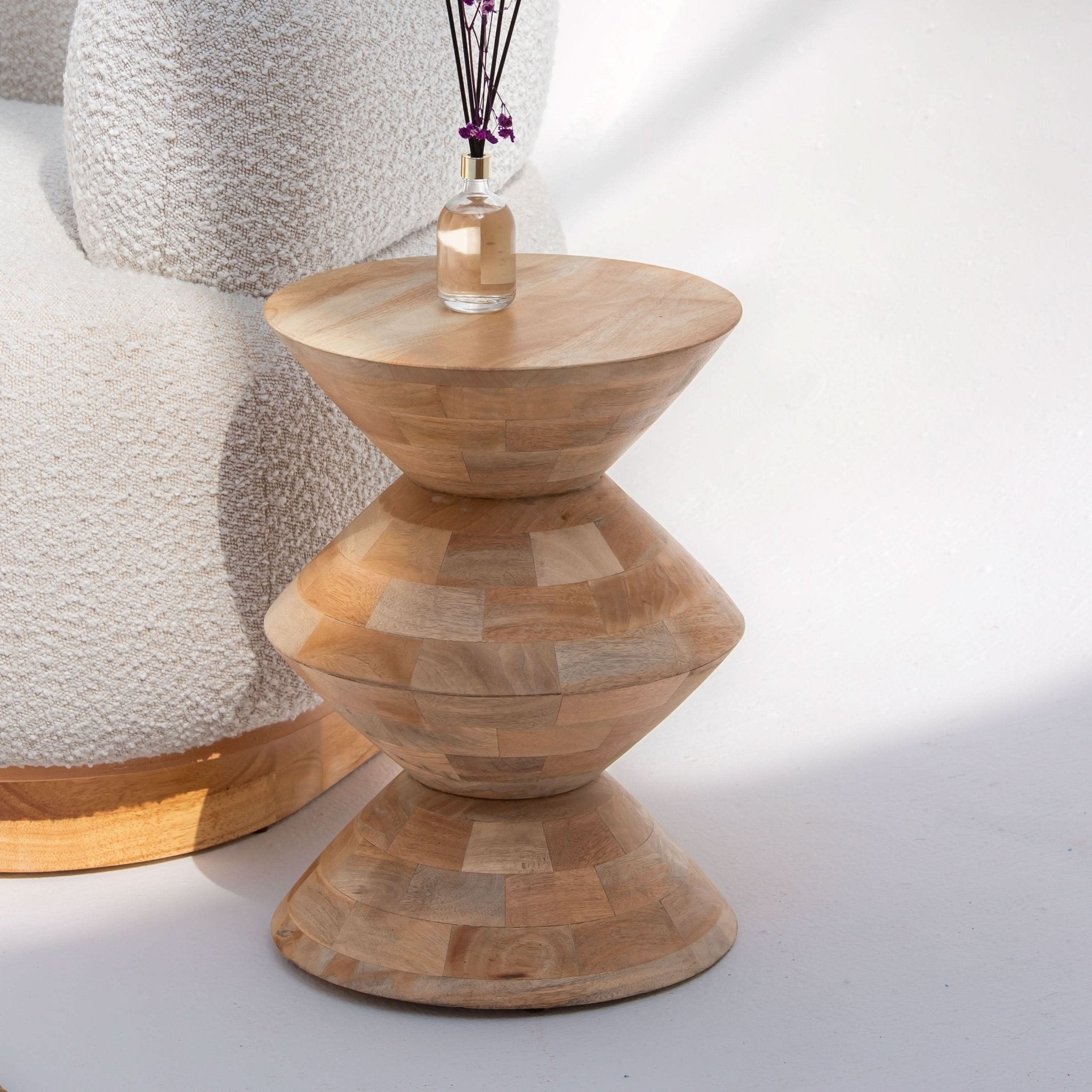 AUREVO WOODEN SIDE TABLE - Art and craft furniture