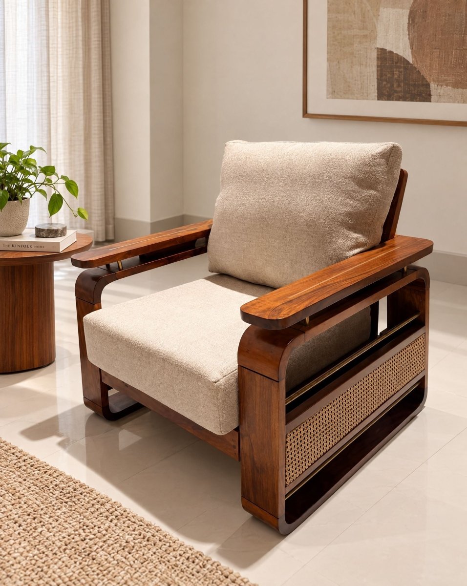 Aveline Cane Lounge Chair - Art and craft furniture