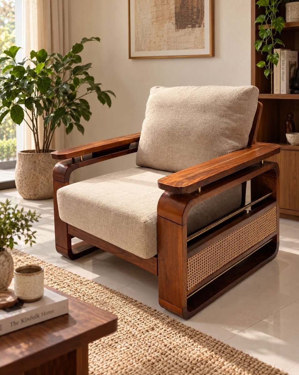 Aveline Cane Lounge Chair - Art and craft furniture