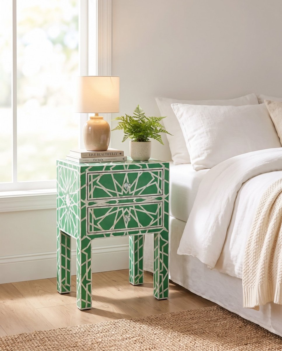 Avella 2 Drawer Bedside Table - Art and craft furniture