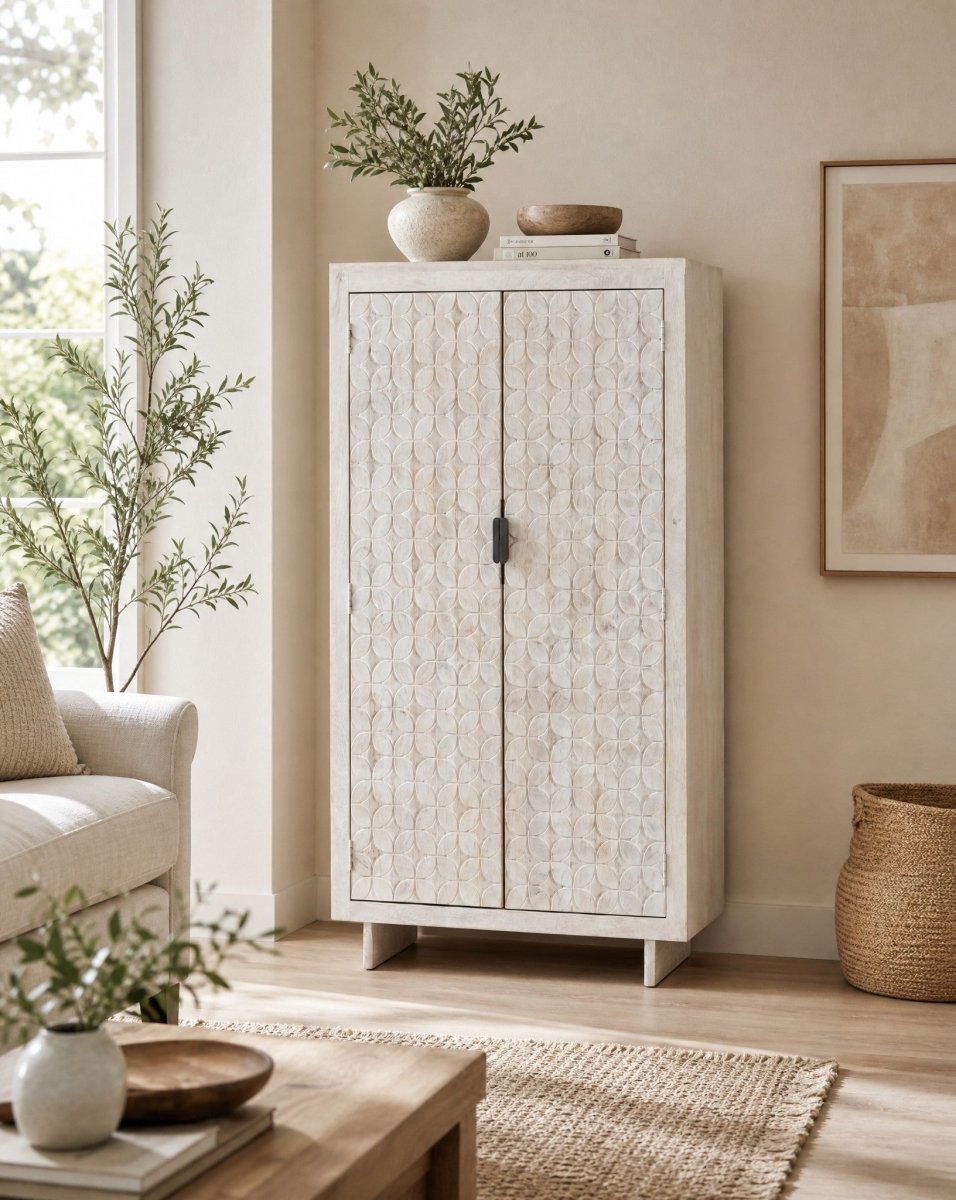 Avelora Mango Wood Storage Cabinet - Art and craft furniture