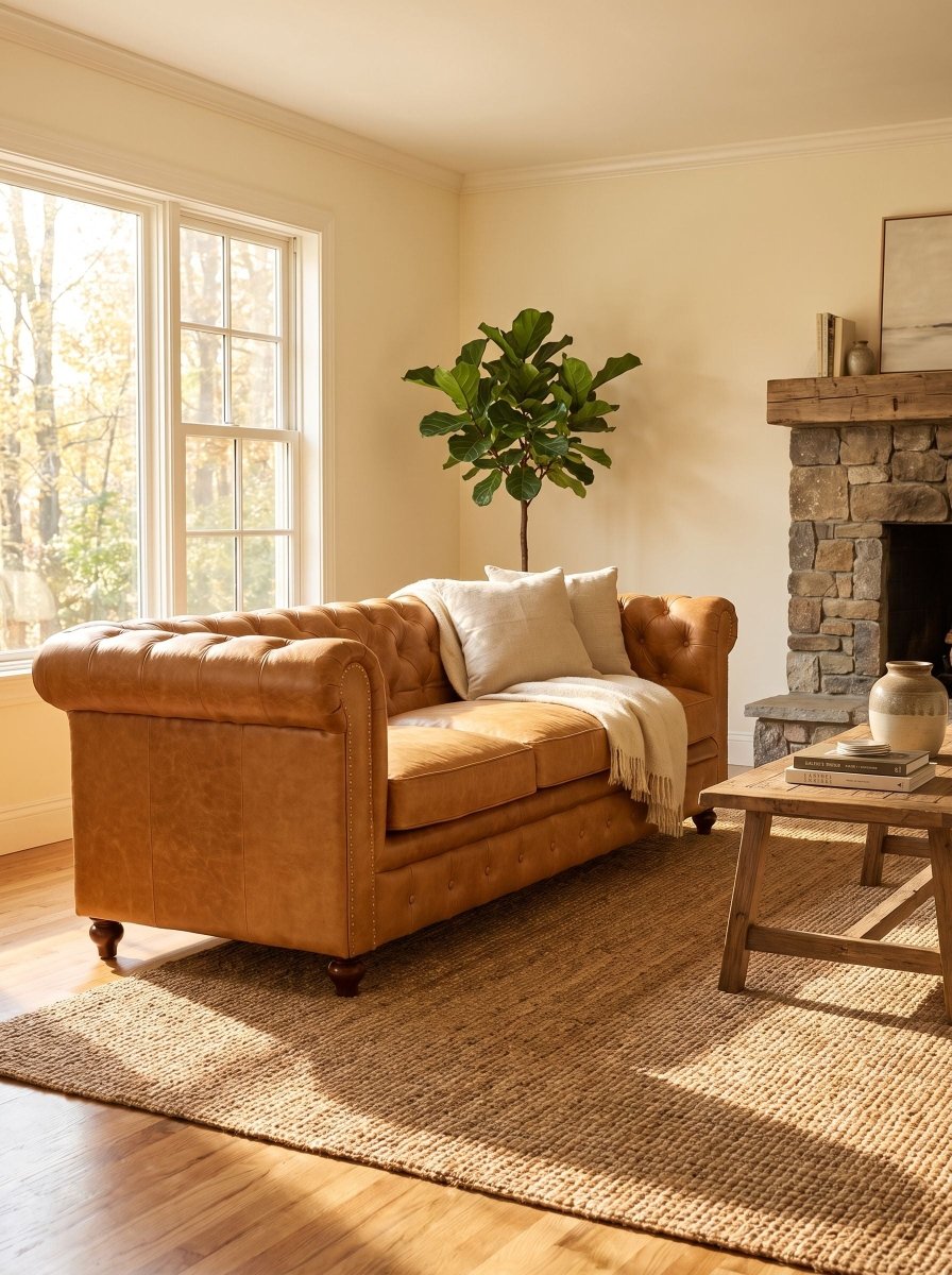 Aviana Leather Three Seater Sofa - Art and craft furniture