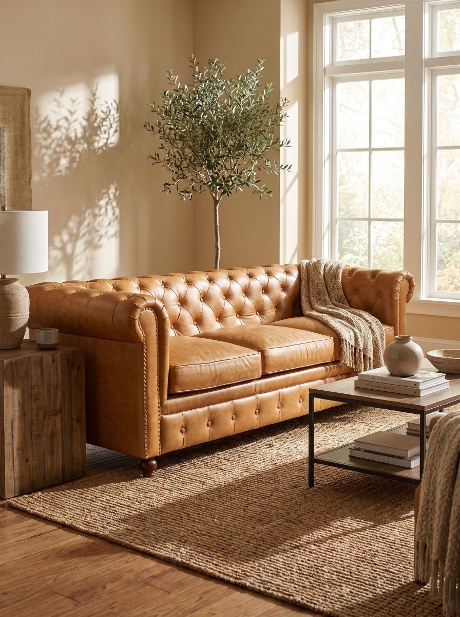 Aviana Leather Three Seater Sofa - Art and craft furniture