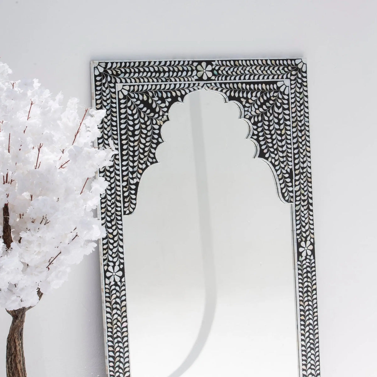 Azure Black Mother Of Peral Frame Mirror - Art and craft furniture