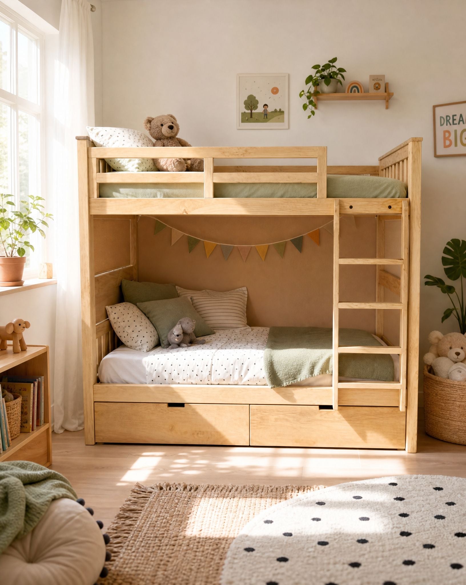 BARCELONA WOODEN SINGLE BUNK BED - Art and craft furniture