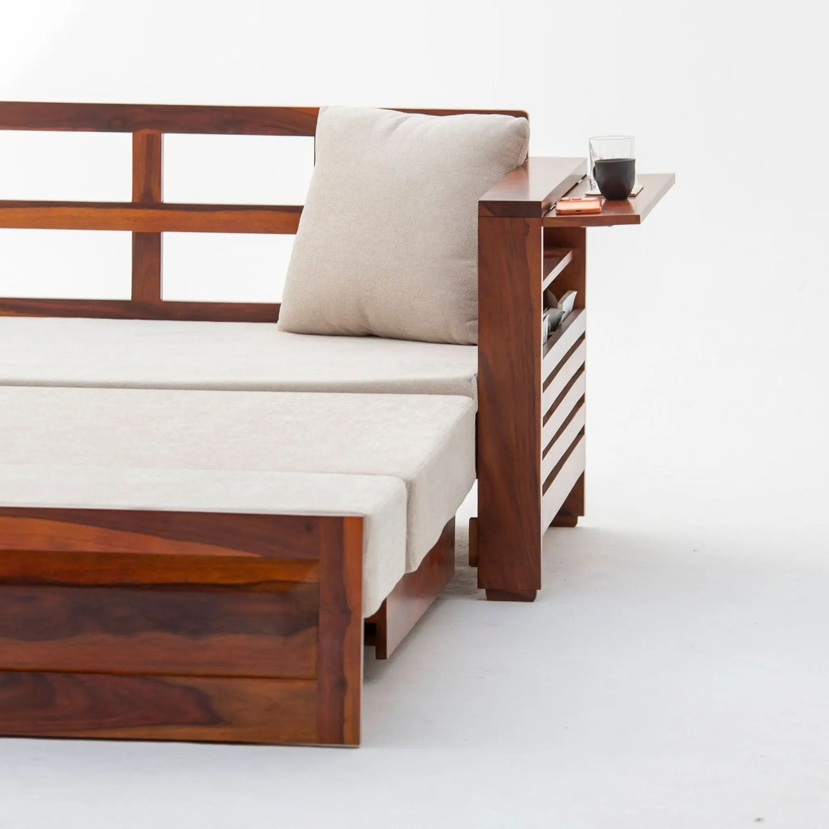 Barcelona Wooden Sofa Cum Bed - Art and craft furniture