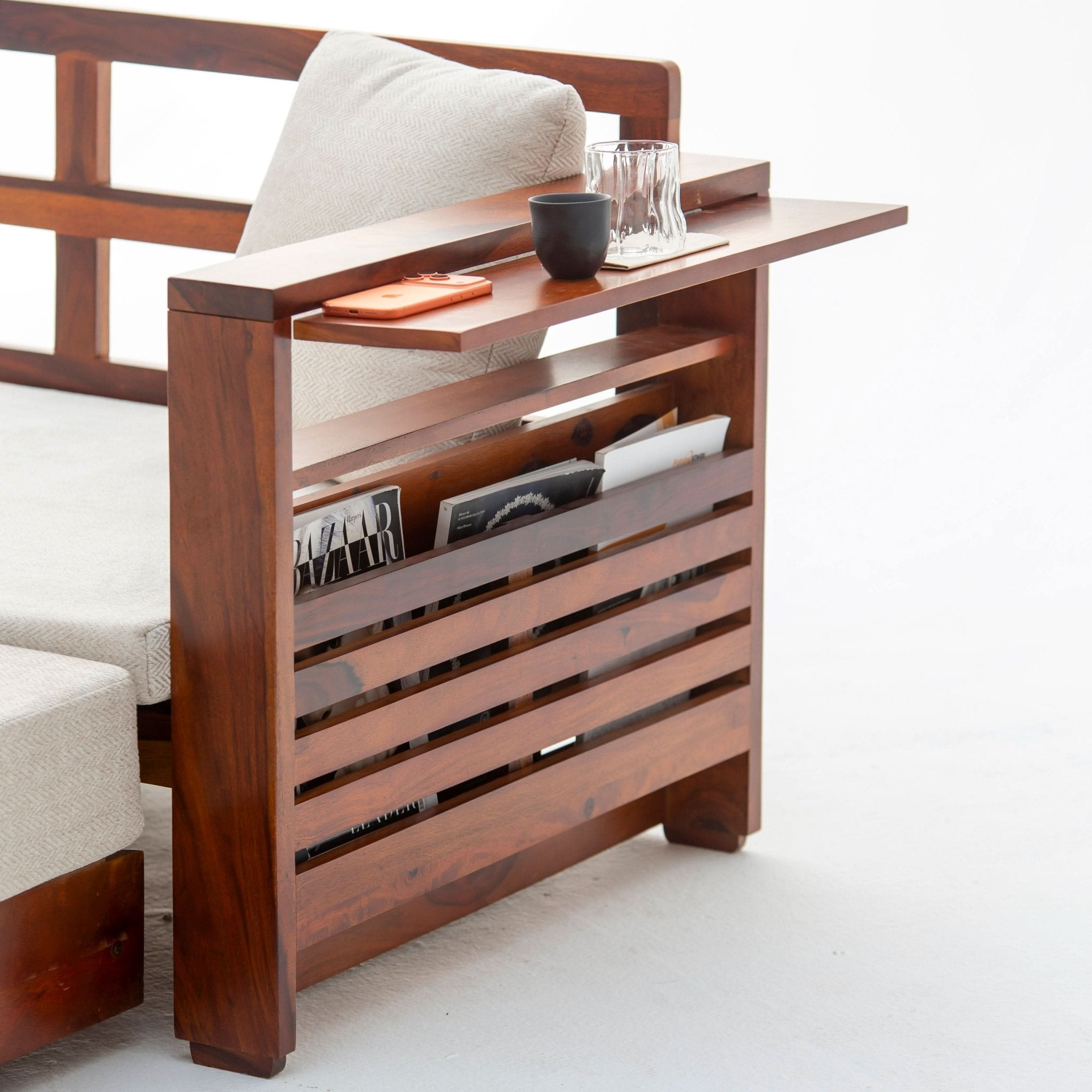 BARCELONA WOODEN SOFA CUM BED - Art and craft furniture