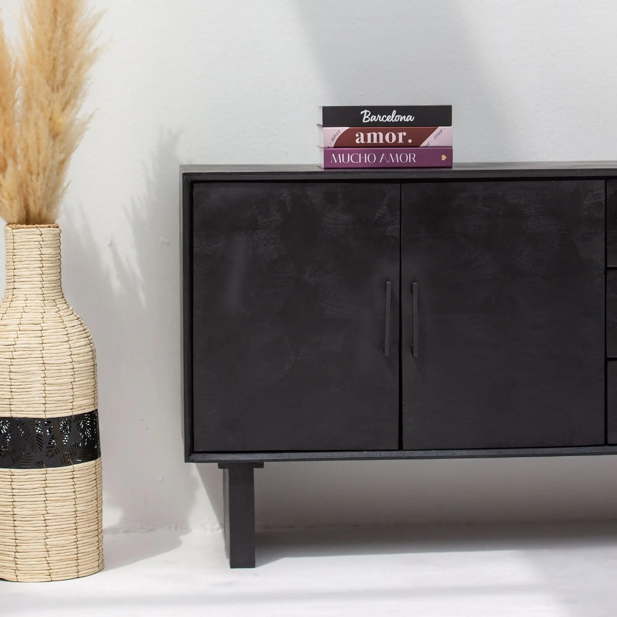 BARMER WOODEN THREE DRAWER THREE DOOR SIDEBOARD - Art and craft furniture