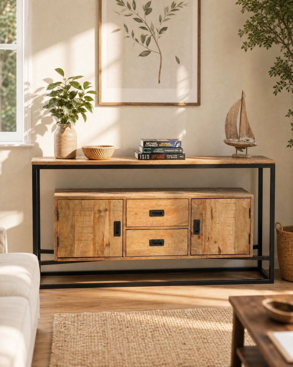 Berlin Loft Industrial Two-Door Sideboard - Art and craft furniture