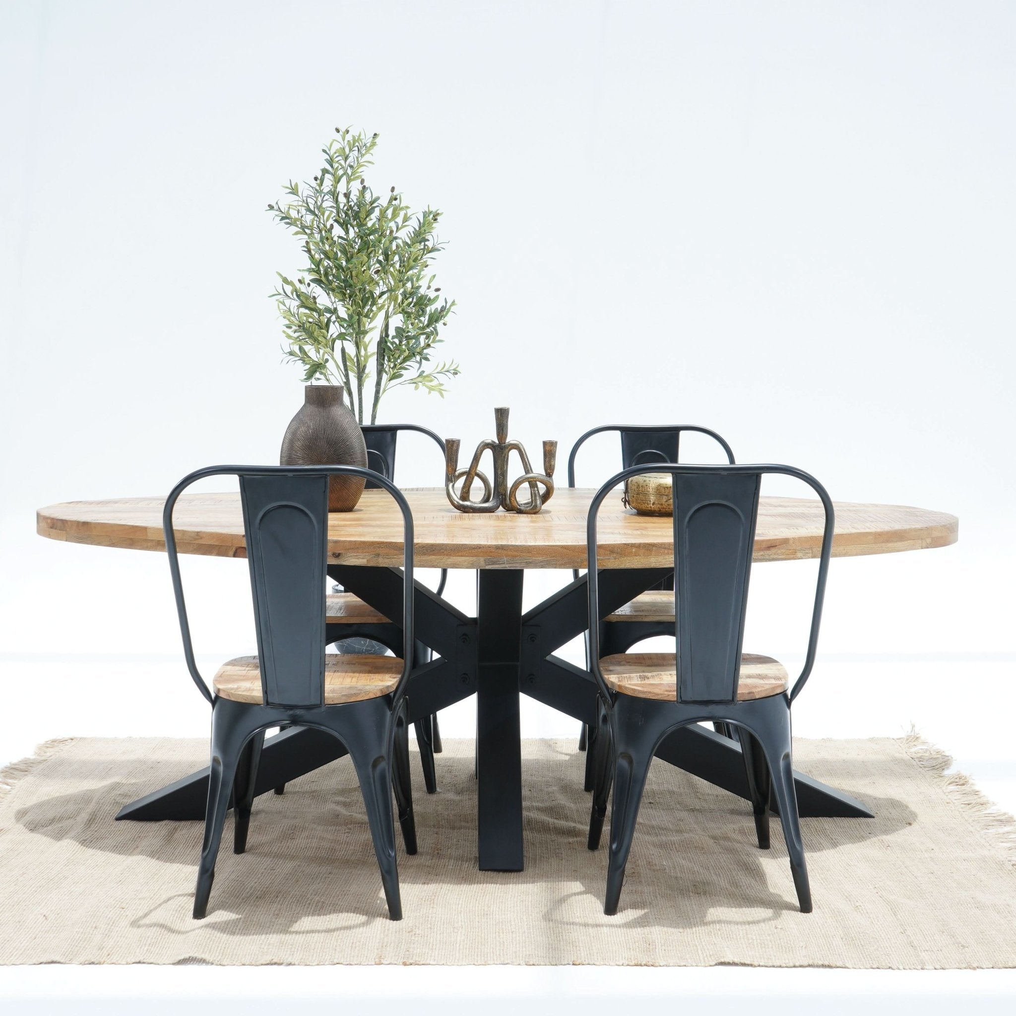 BERLIN LOFT OVAL TOP DINING TABLE - Art and craft furniture
