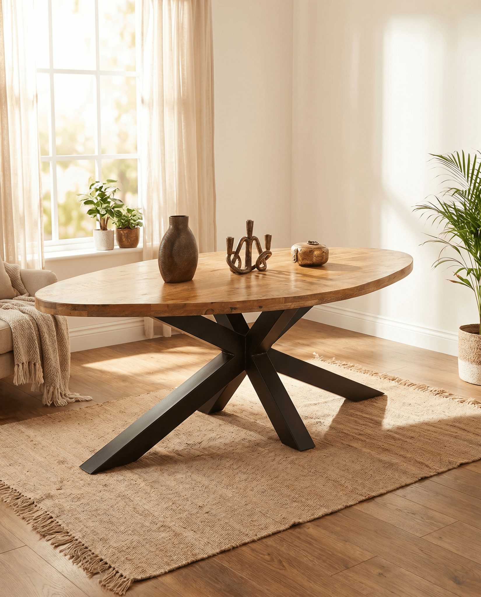 BERLIN LOFT OVAL TOP DINING TABLE - Art and craft furniture