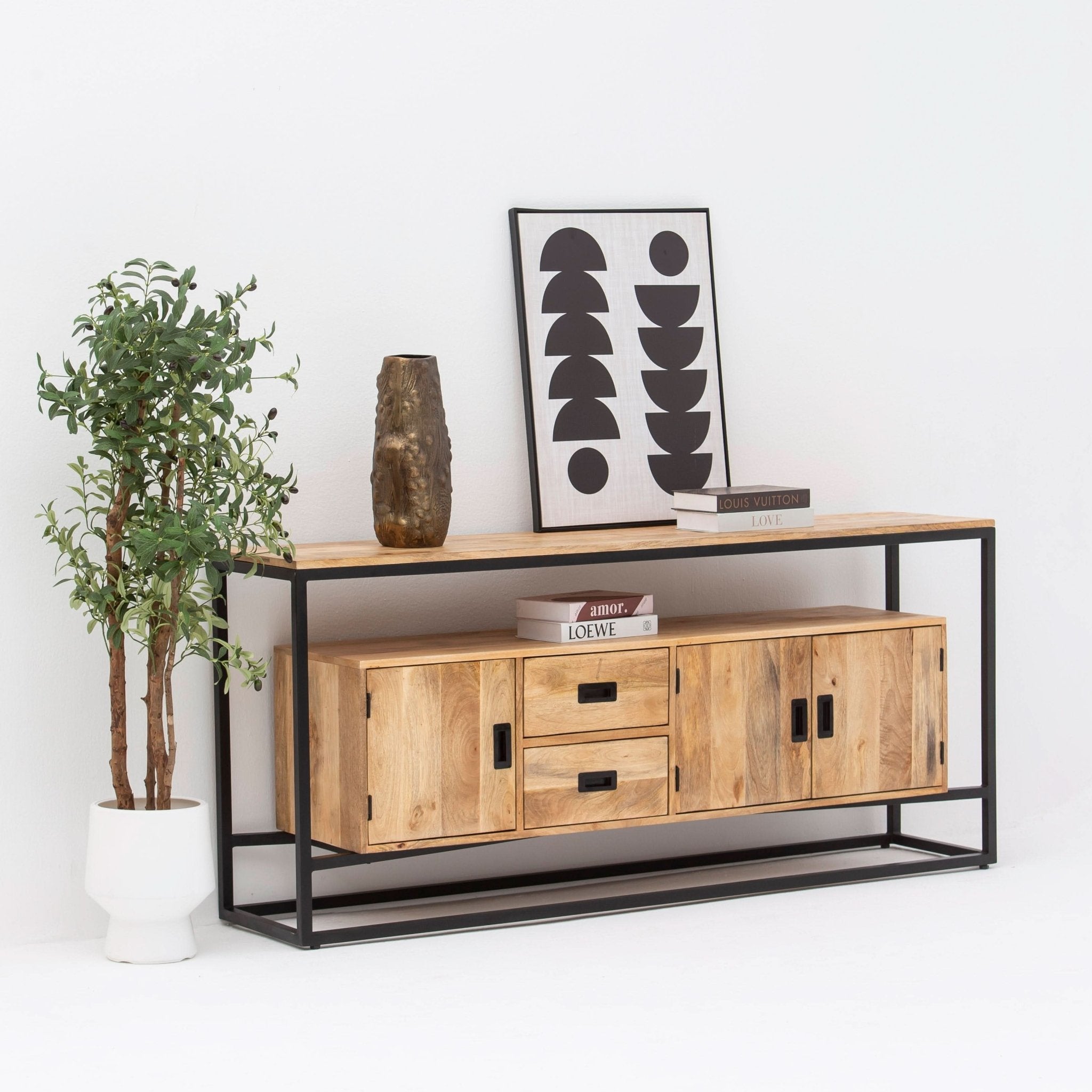 BERLIN LOFT WOODEN THREE DOOR TWO DRAWER SIDEBOARD - Art and craft furniture