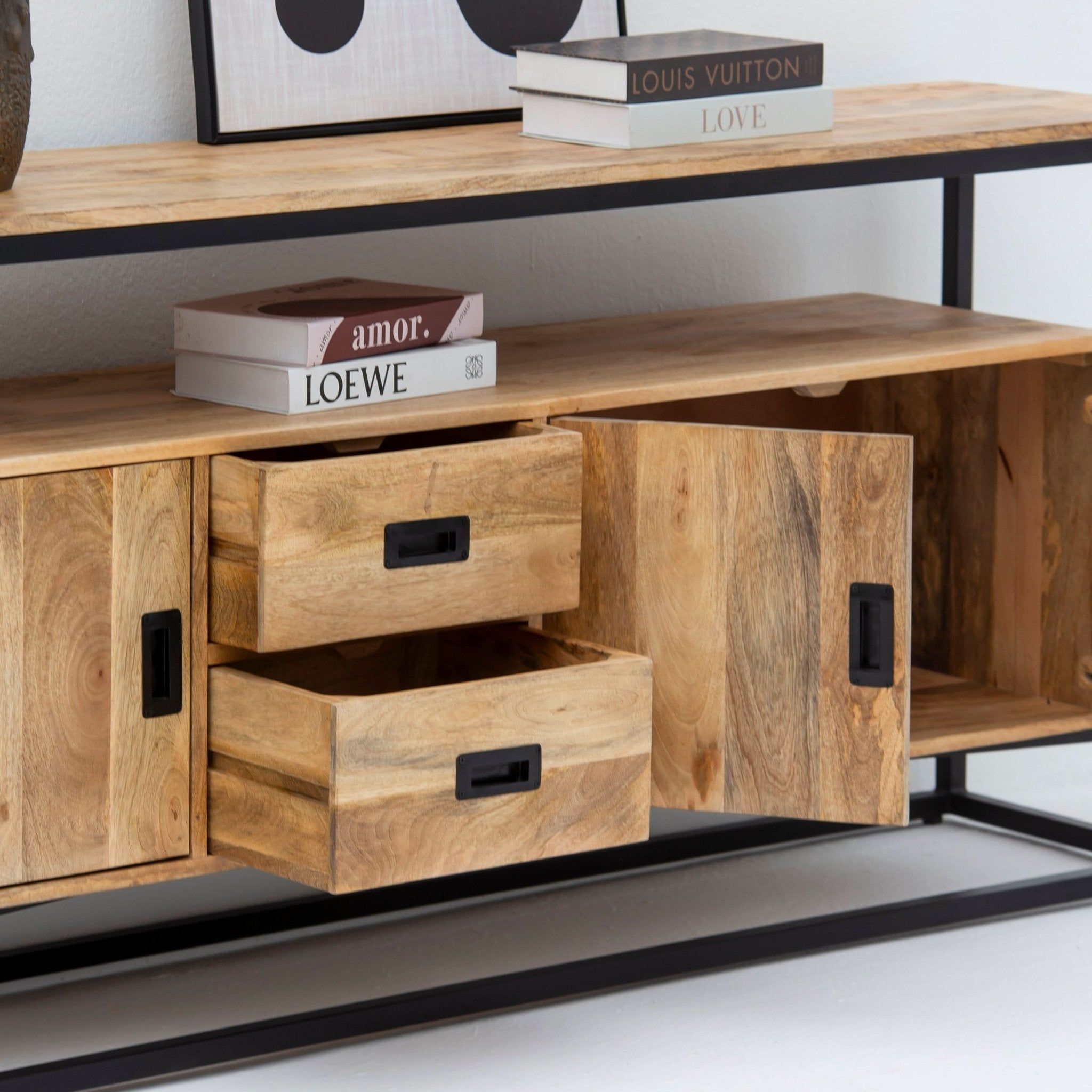 BERLIN LOFT WOODEN THREE DOOR TWO DRAWER SIDEBOARD - Art and craft furniture