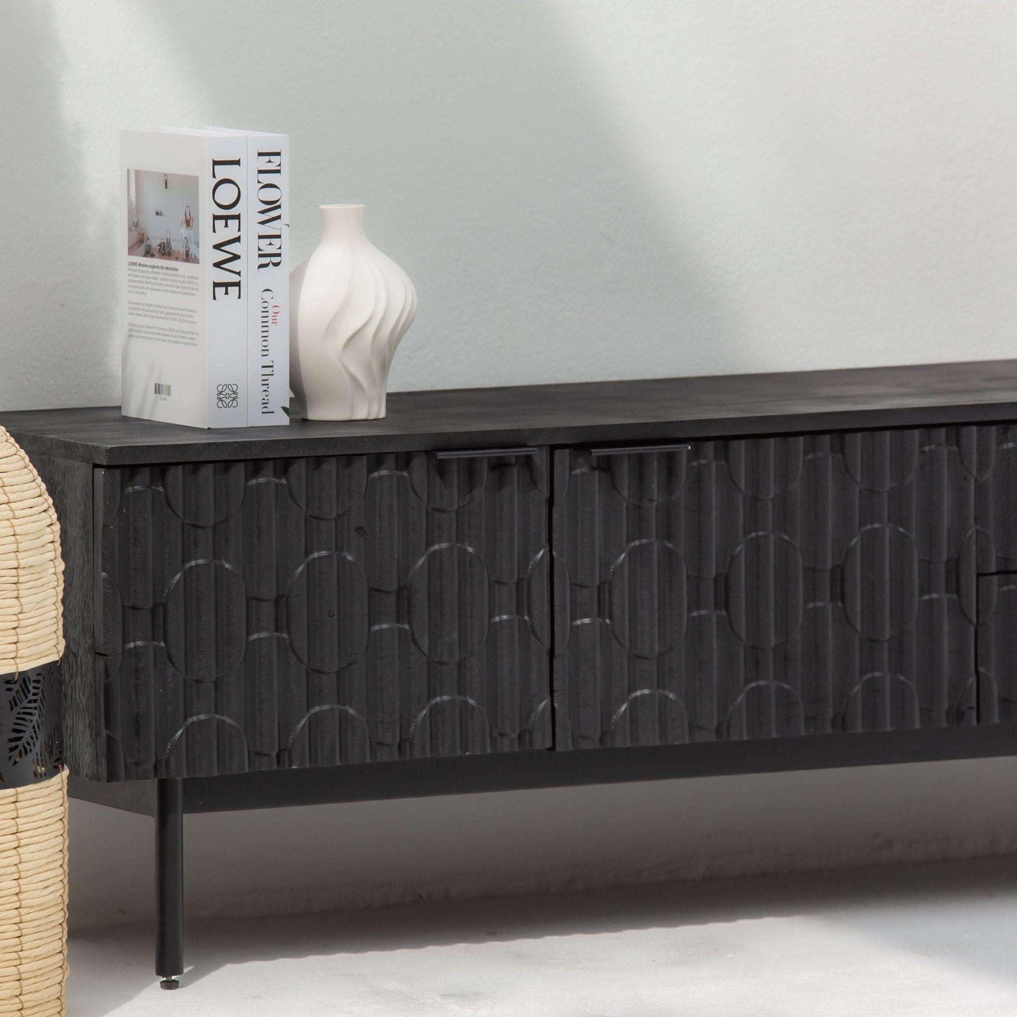 BLACK-GALAXY TWO DOOR THREE DOOR TV STAND - Art and craft furniture