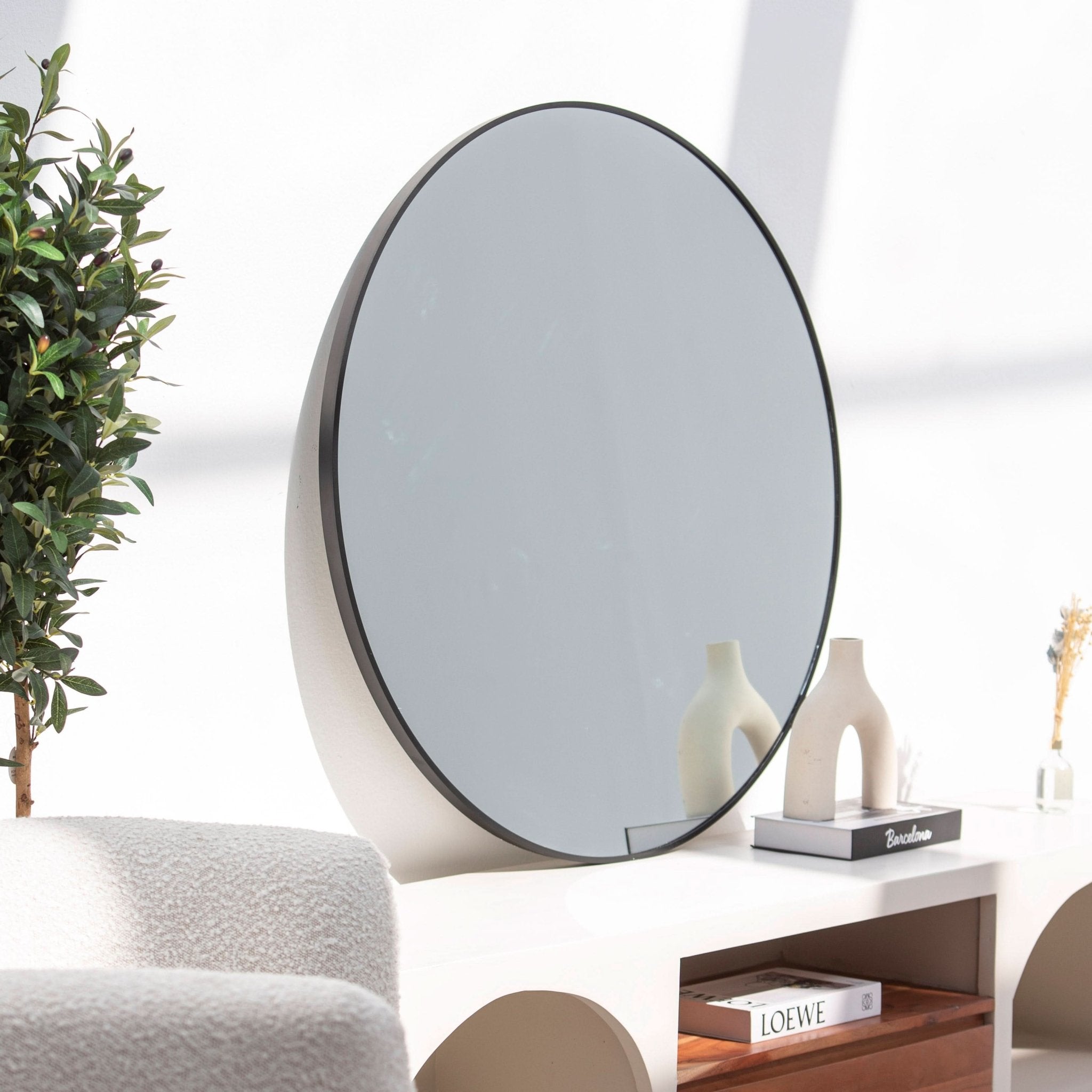 BYRON BLACK METAL ROUND MIRROR FRAME - Art and craft furniture