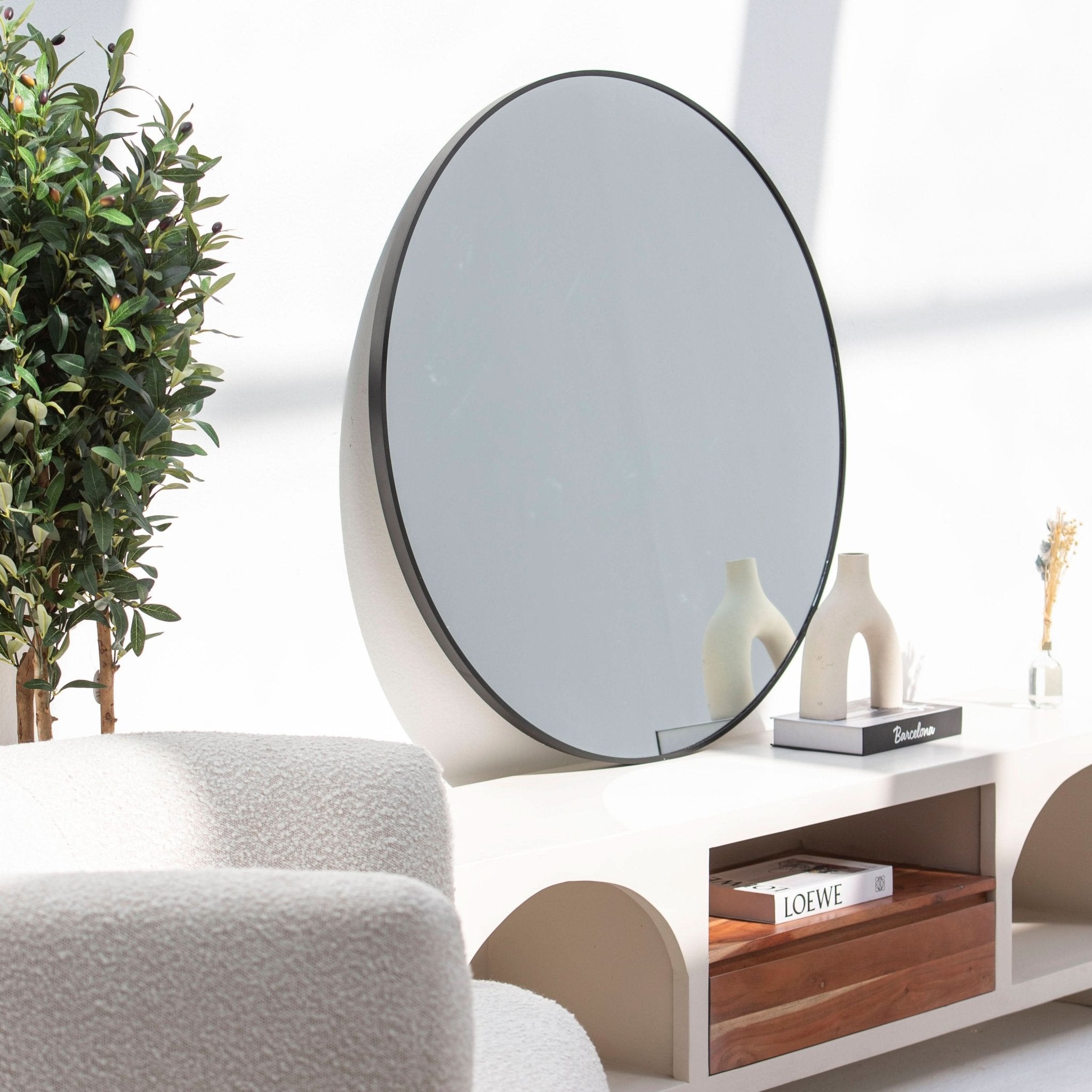 BYRON BLACK METAL ROUND MIRROR FRAME - Art and craft furniture