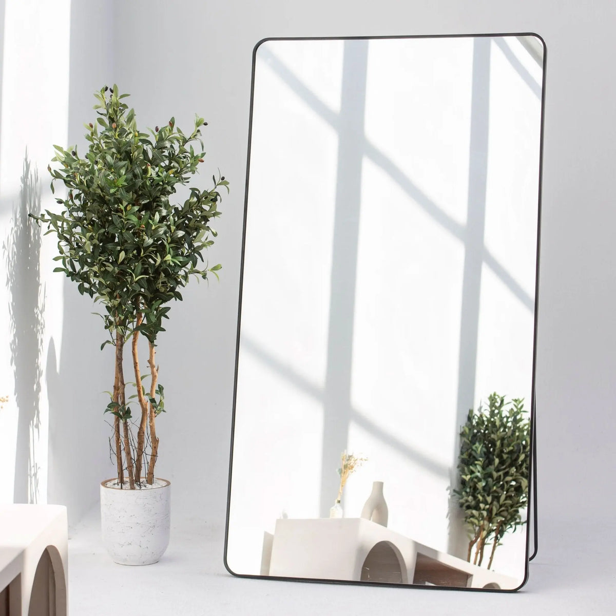 Byron Rectangle Black Metal Frame Mirror - Art and craft furniture