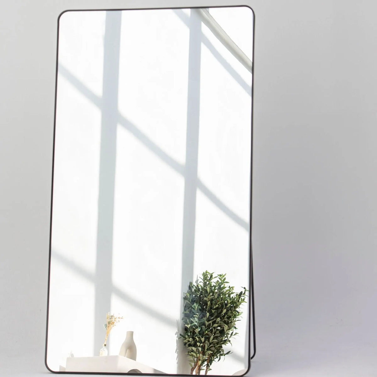 Byron Rectangle Black Metal Frame Mirror - Art and craft furniture