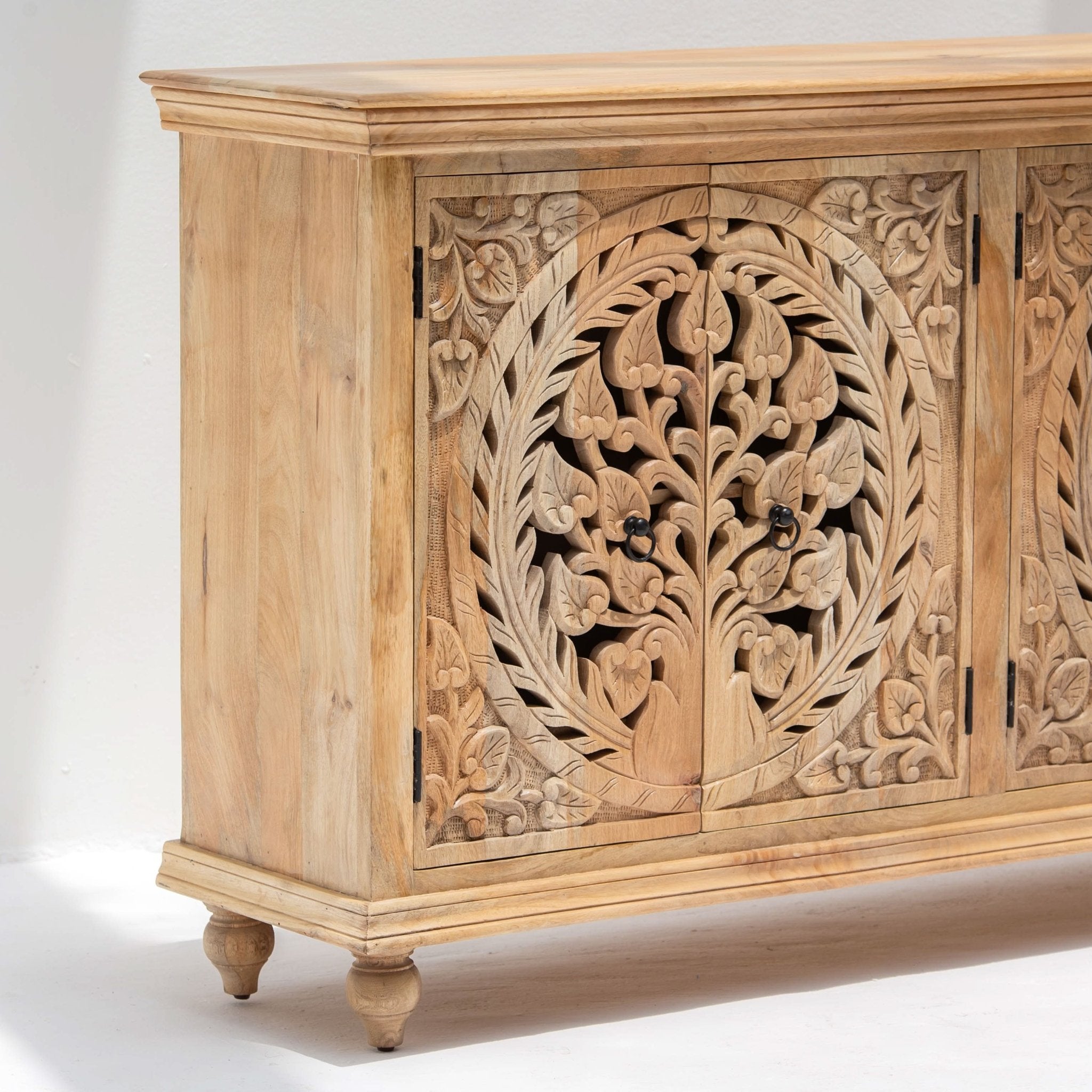 CALVIAN WOODEN FOUR DOOR SIDEBOARD - Art and craft furniture