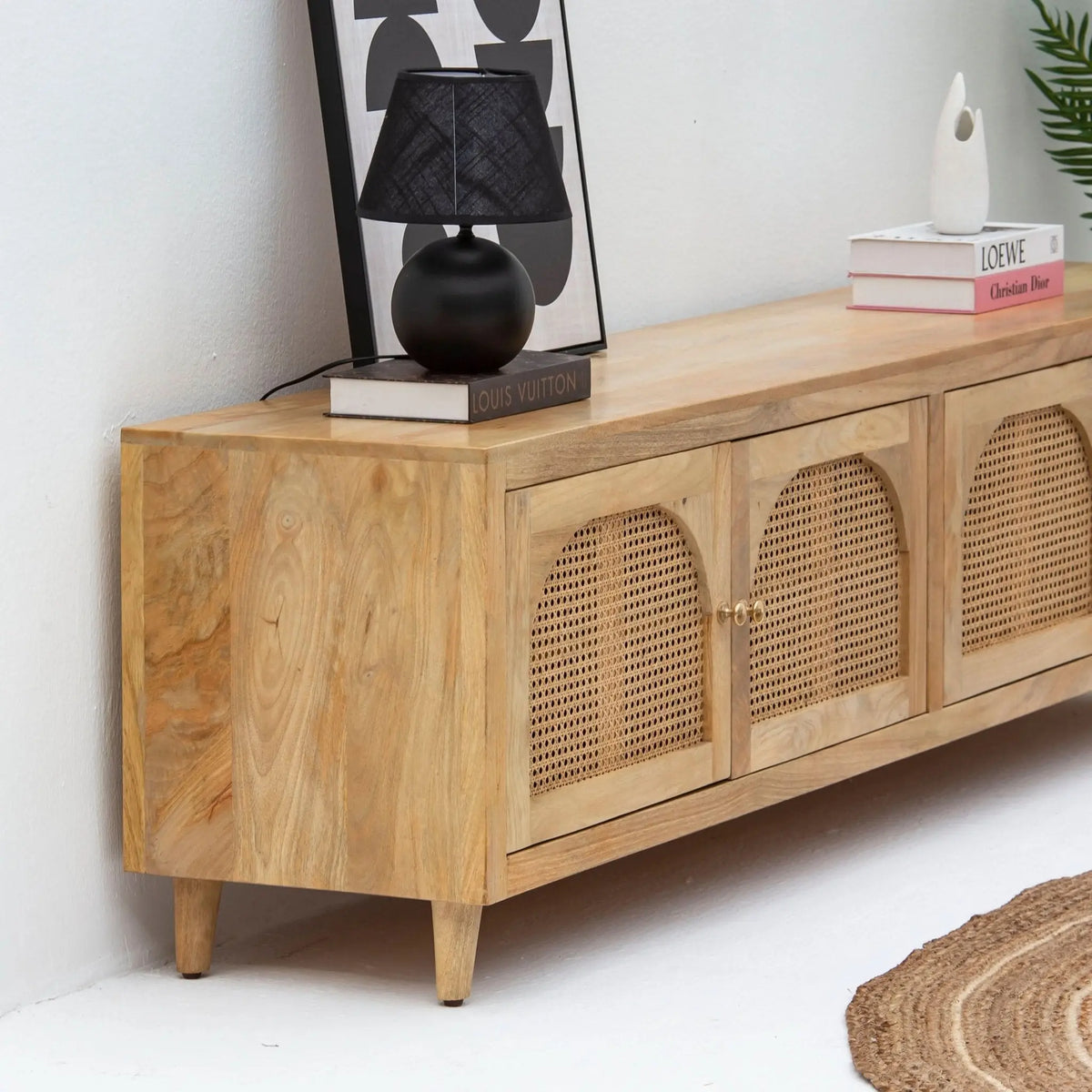 Canova Rattan Four Door TV Stand - Art and craft furniture