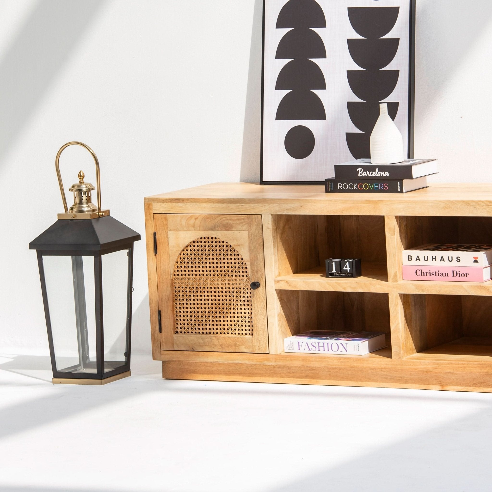CANOVA RATTAN TWO DOOR TV STAND - Art and craft furniture