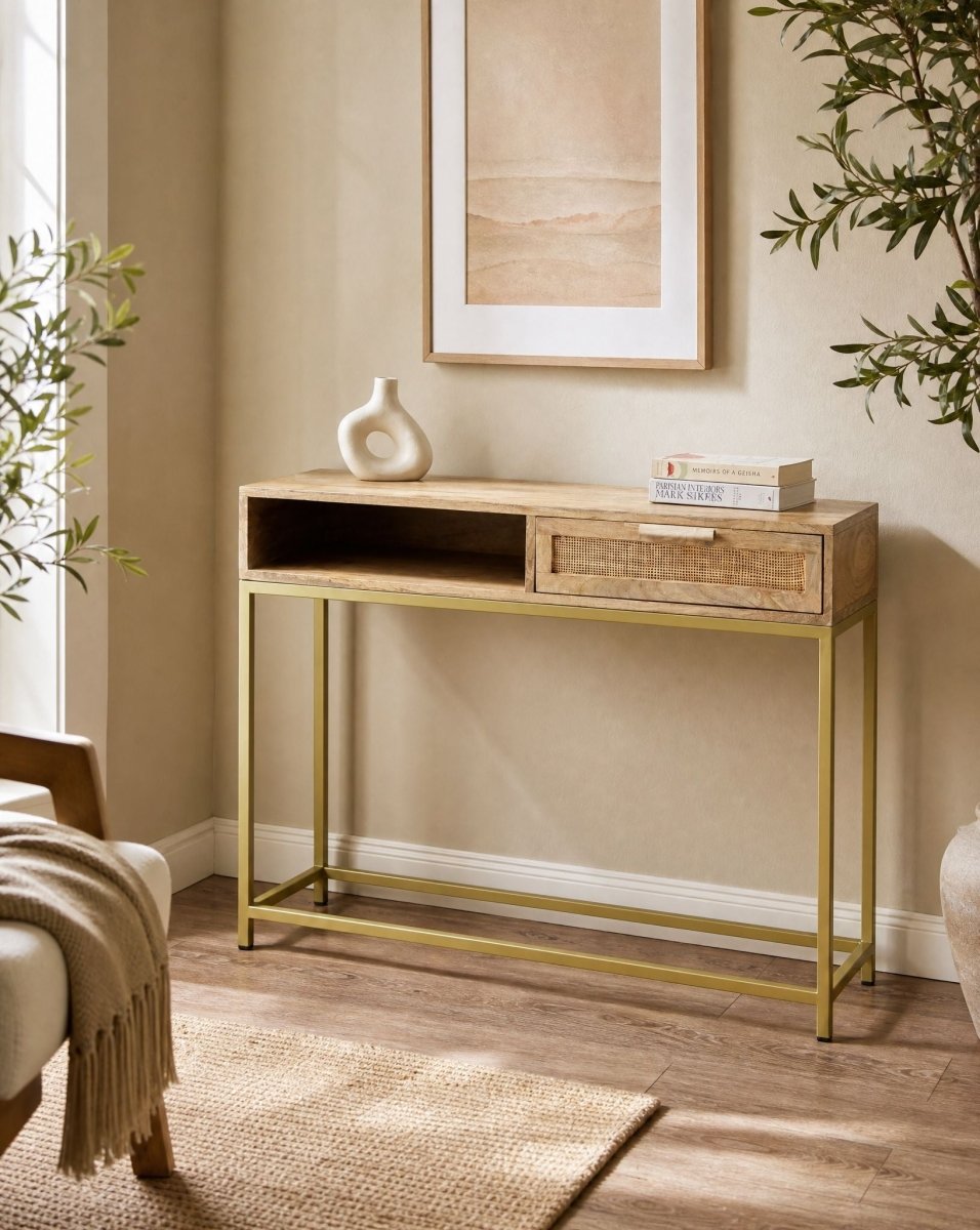Canovia Cane Console Table - Art and craft furniture