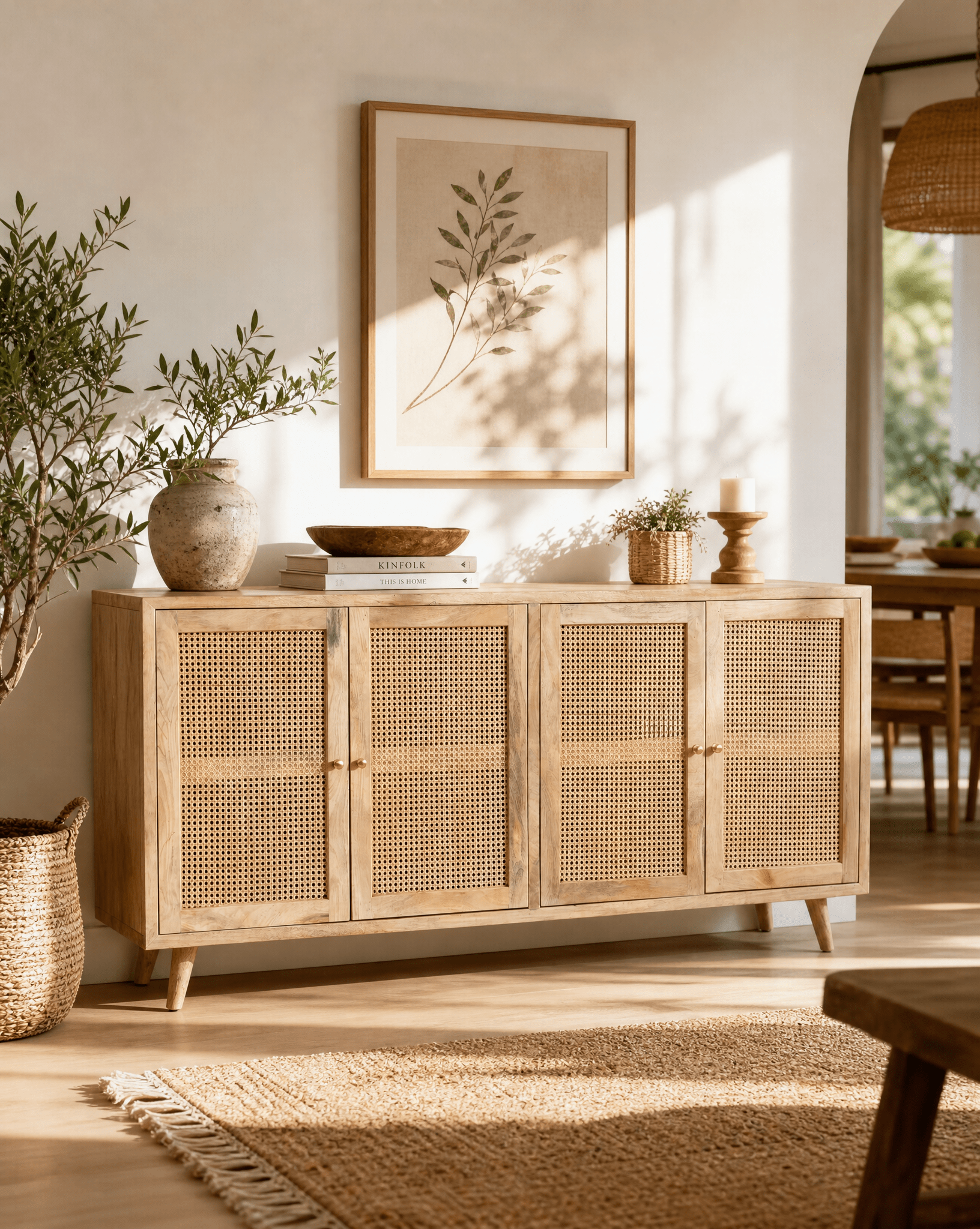 CANOVIA CANE FOUR DOOR SIDEBOARD - Art and craft furniture