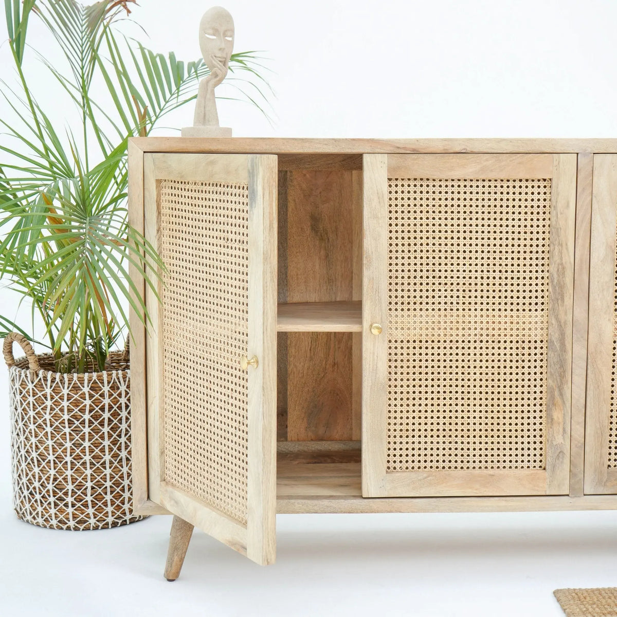Milano Cane Four Door Sideboard - Art and craft furniture