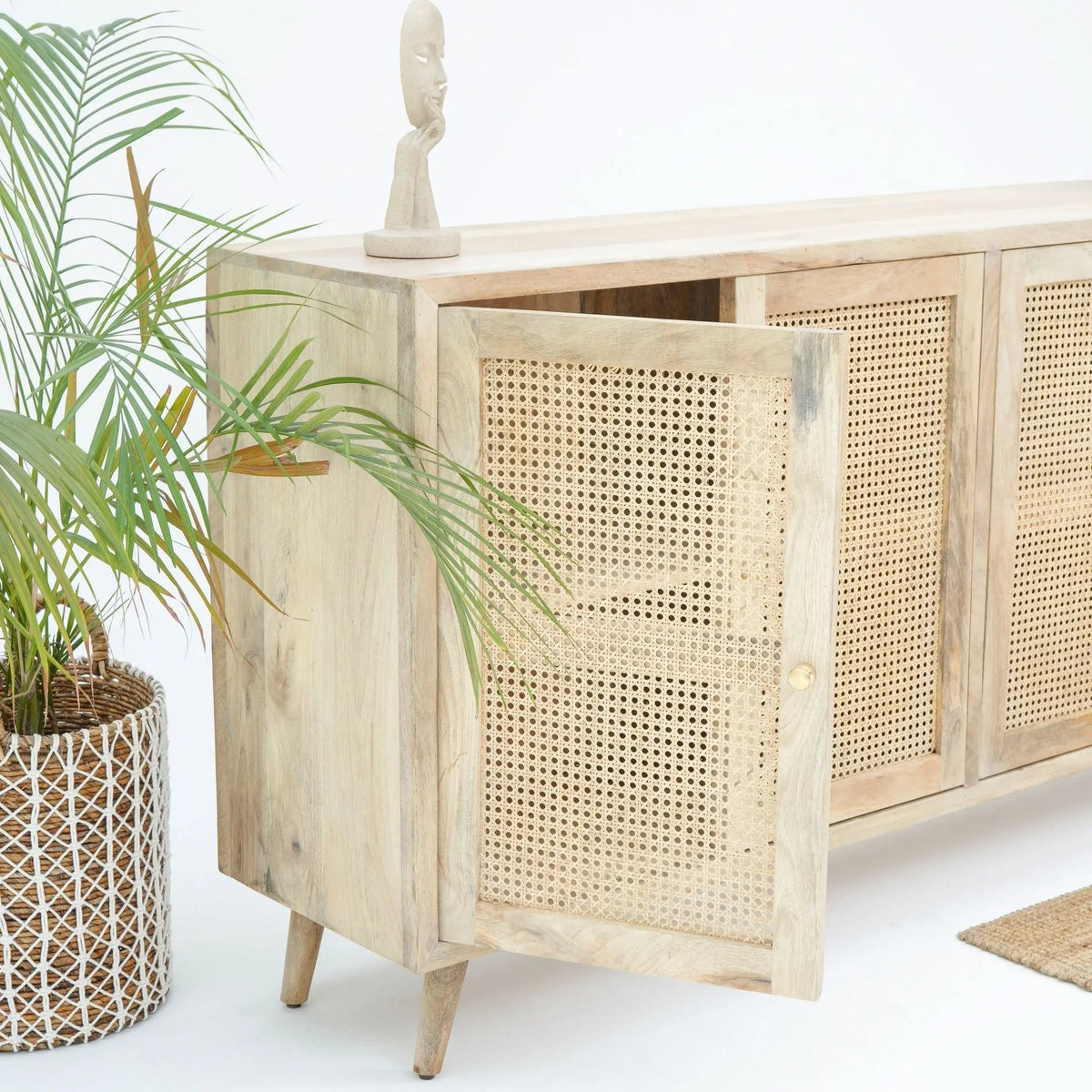 Milano Cane Four Door Sideboard - Art and craft furniture