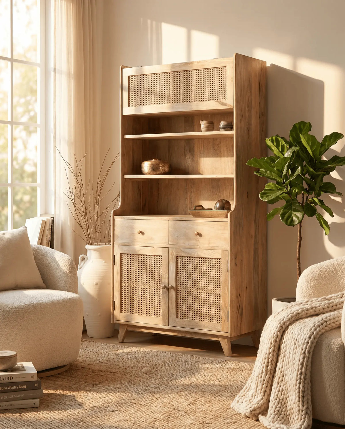Canovia Cane Kichen Cabinet - Art and craft furniture