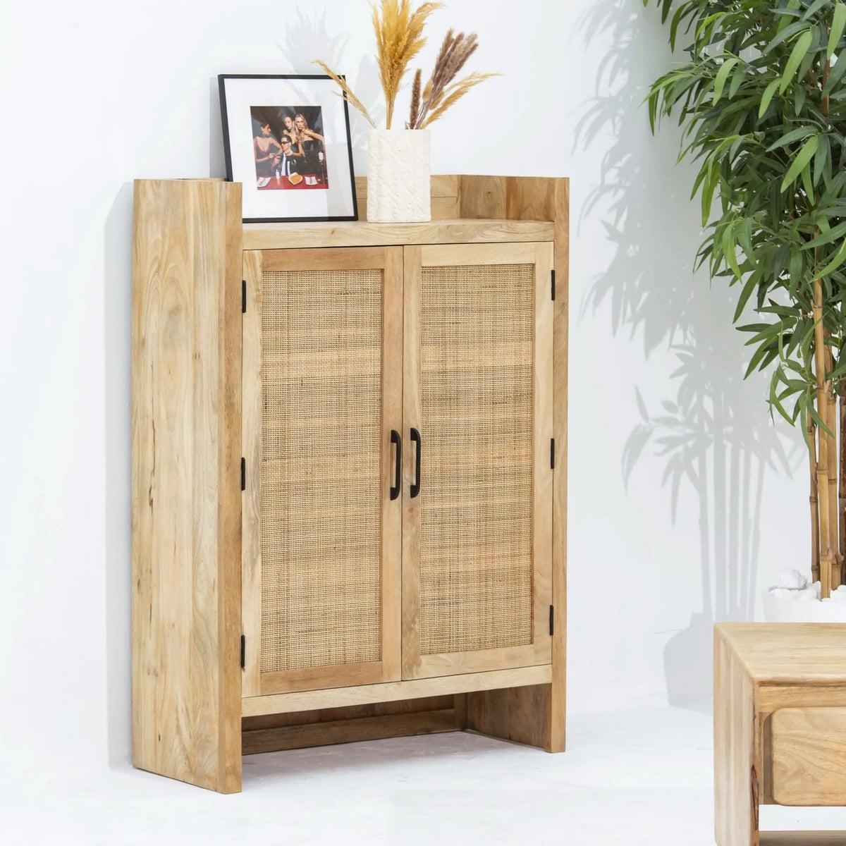 CANOVIA CANE MANGO WOOD SHOE ORGANIZER - Art and craft furniture