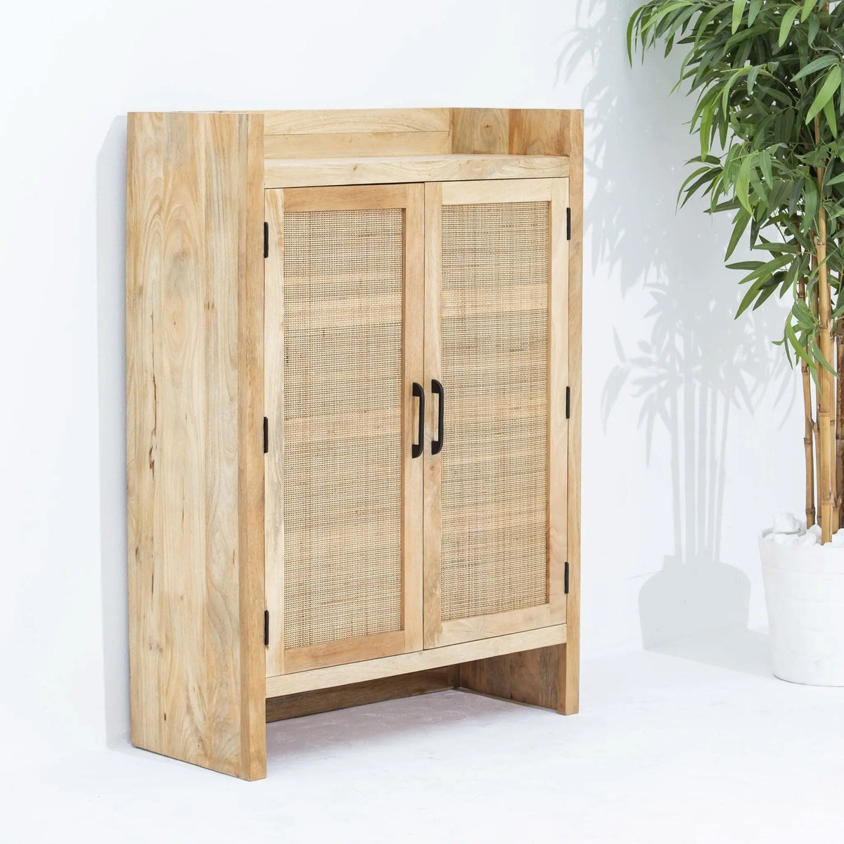 CANOVIA CANE MANGO WOOD SHOE ORGANIZER - Art and craft furniture