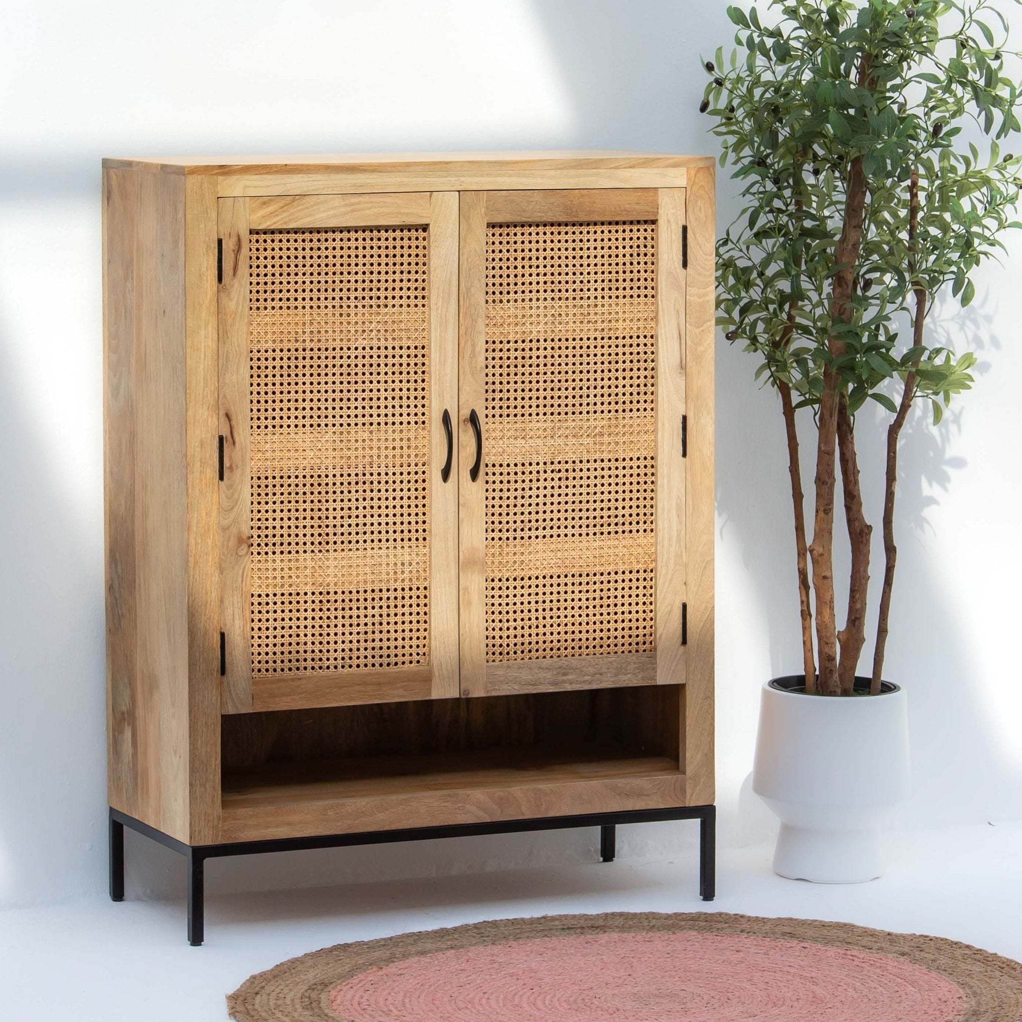CANOVIA CANE MANGO WOOD SHOE ORGANIZER - Art and craft furniture