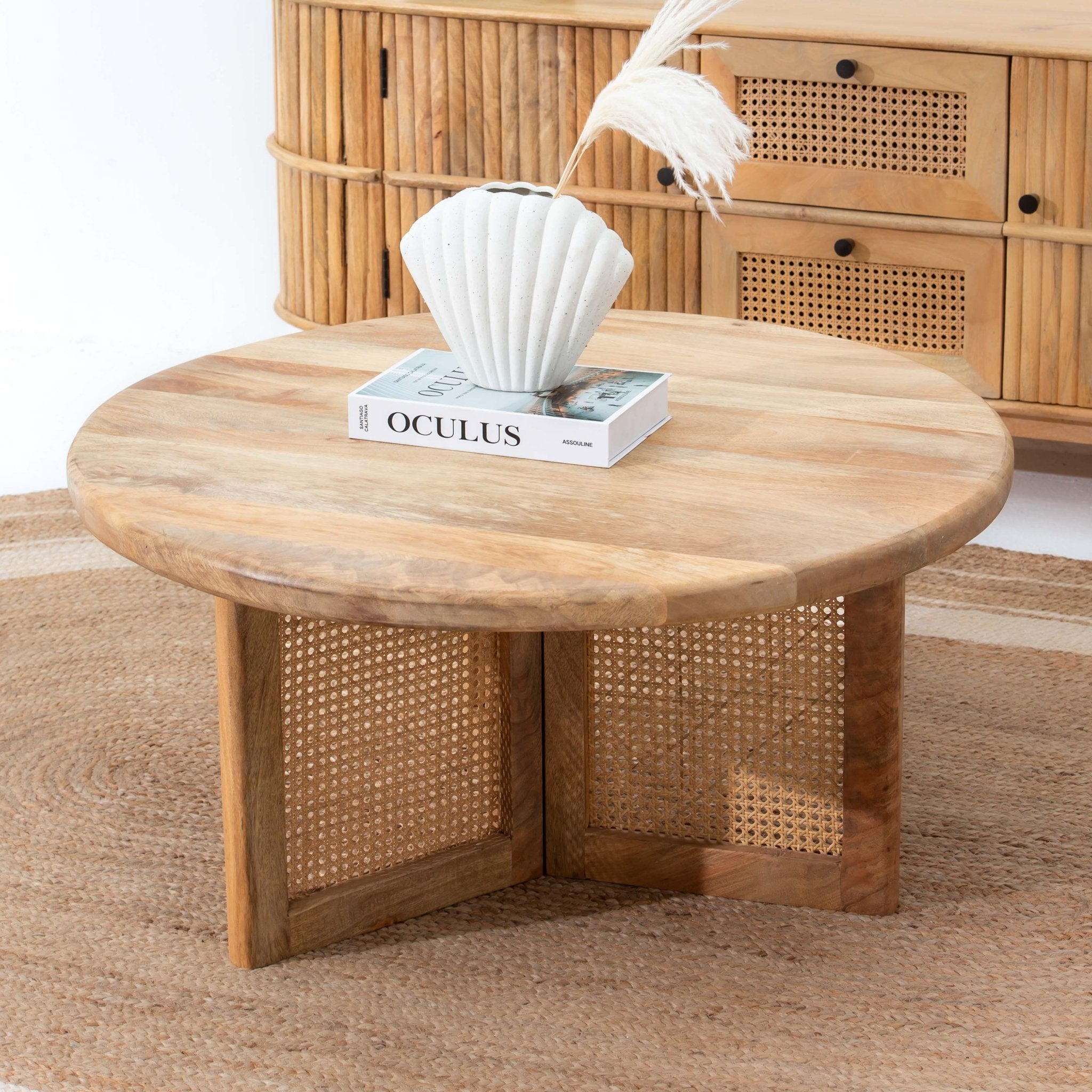 CANOVIA CANE ROUND COFFEE TABLE - Art and craft furniture