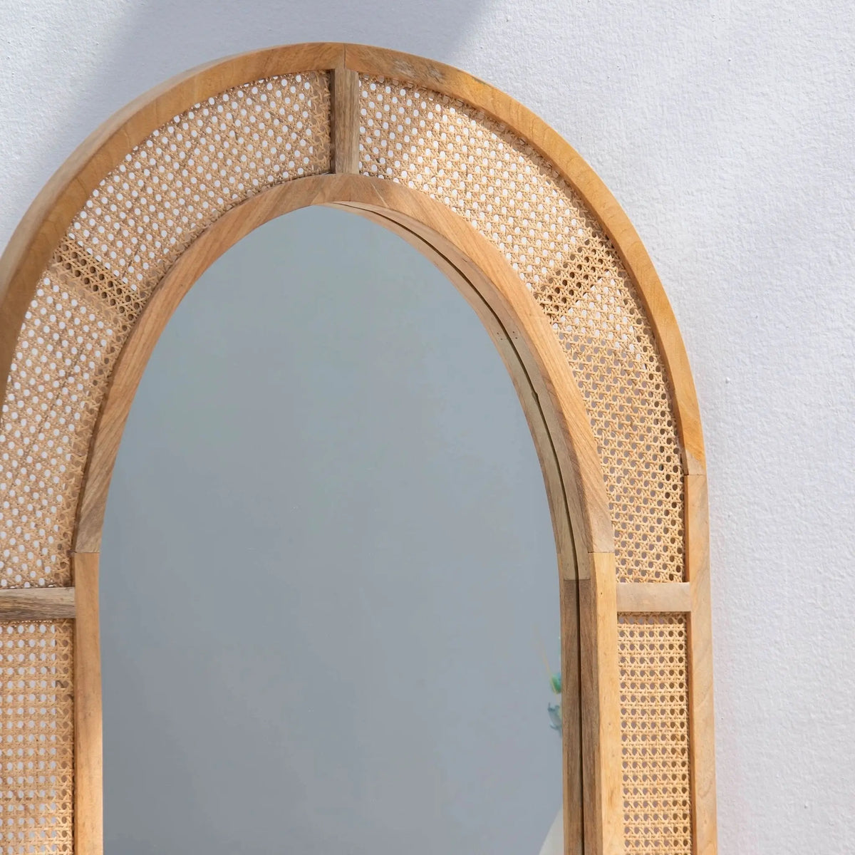 CANOVIA CANE ROUND TOP MIRROR FRAME - Art and craft furniture