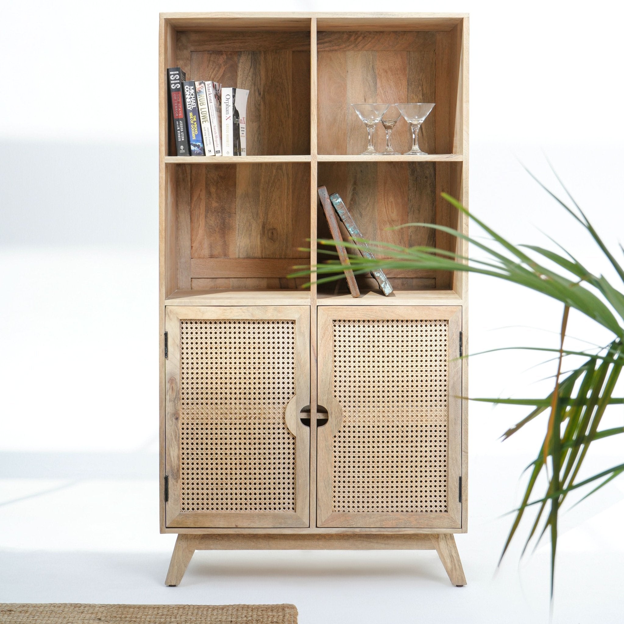 CANOVIA CANE TWO-DOOR BOOKSHELF - Art and craft furniture