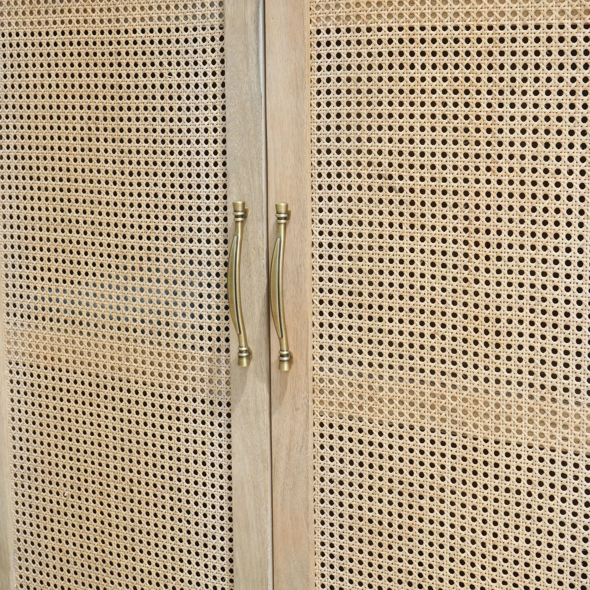 Solento Rattan Door Wooden Cabinet - Art and craft furniture