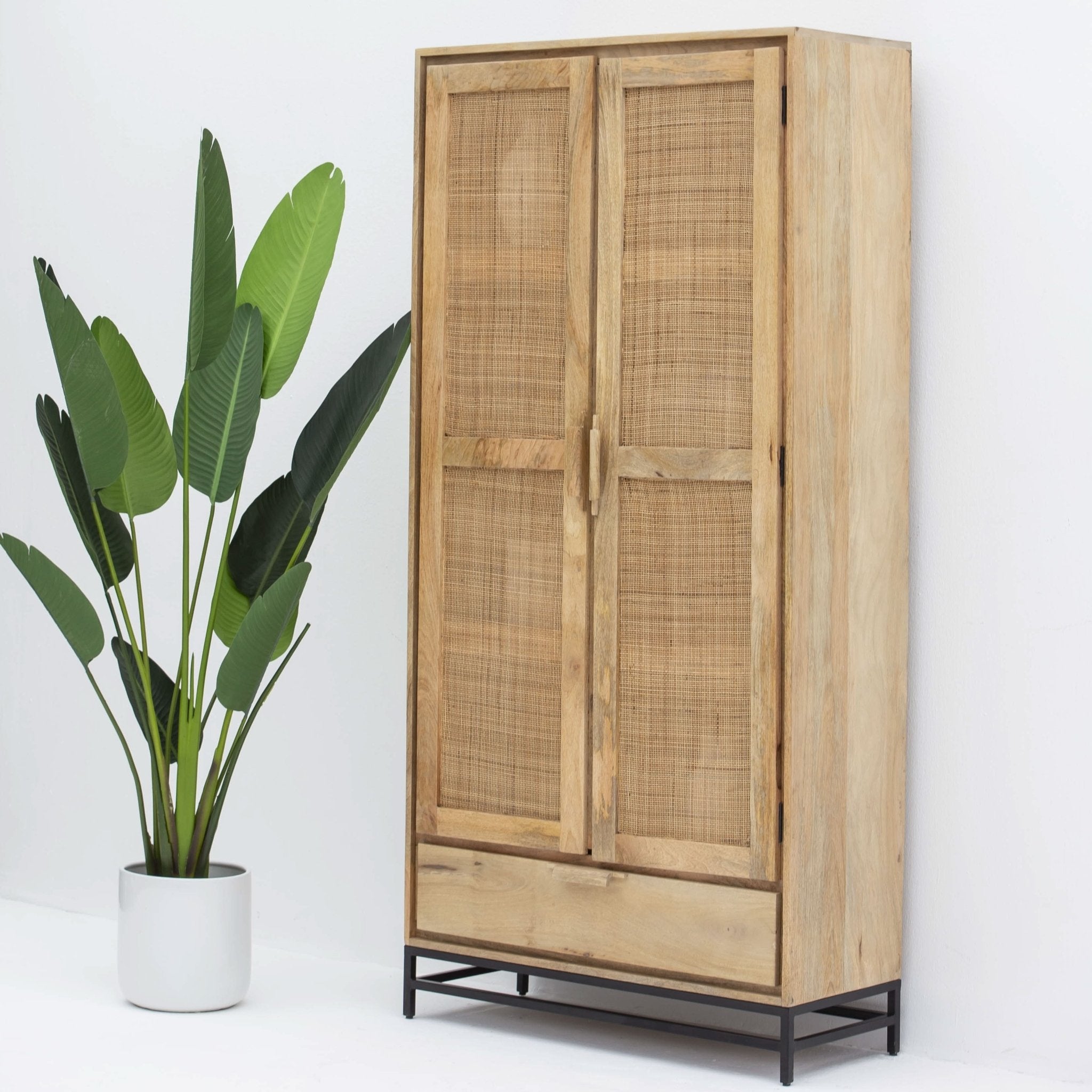 CANOVIA CANE TWO DOOR ONE DRAWER CABINET - Art and craft furniture