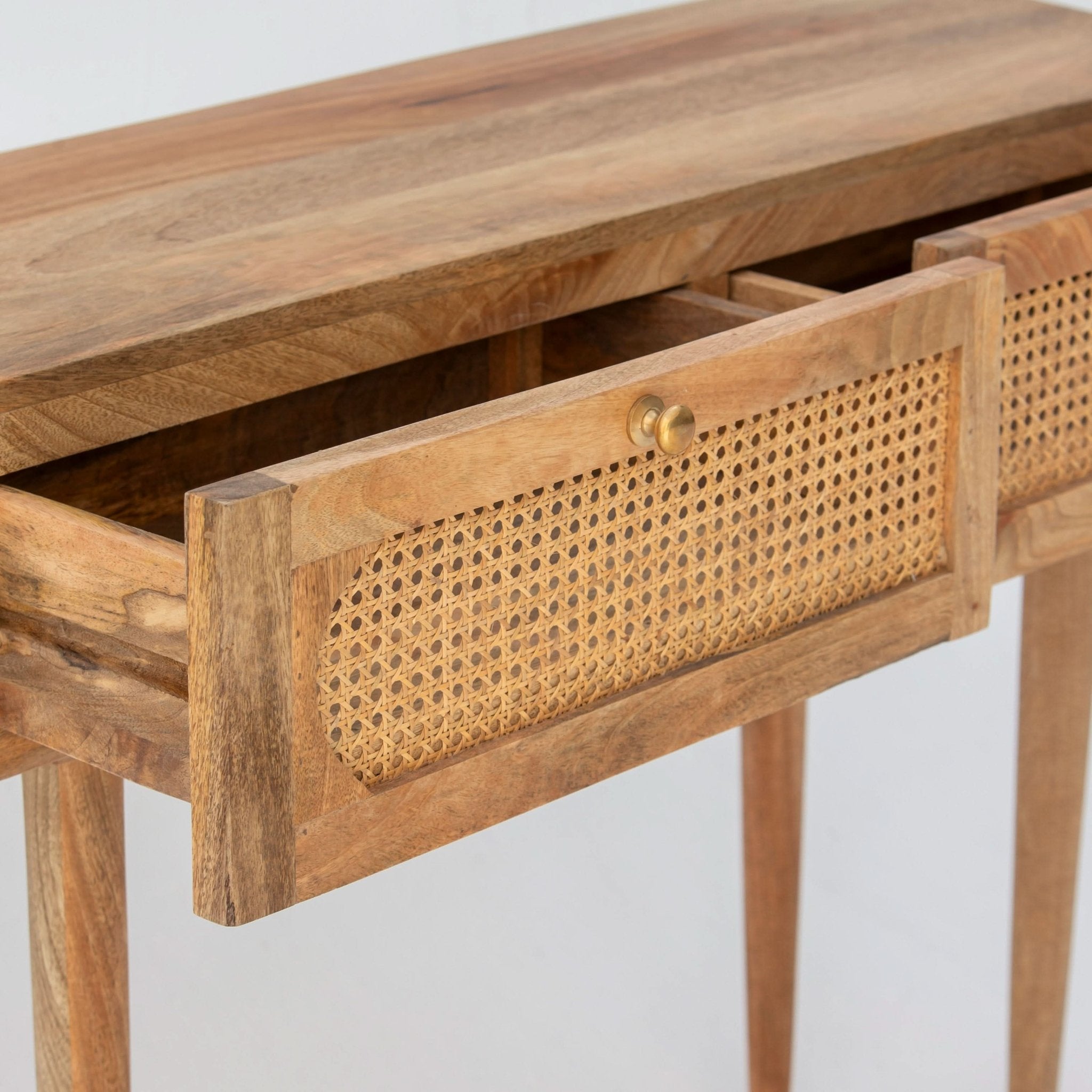 CANOVIA CANE TWO DRAWER CONSOLE TABLE - Art and craft furniture