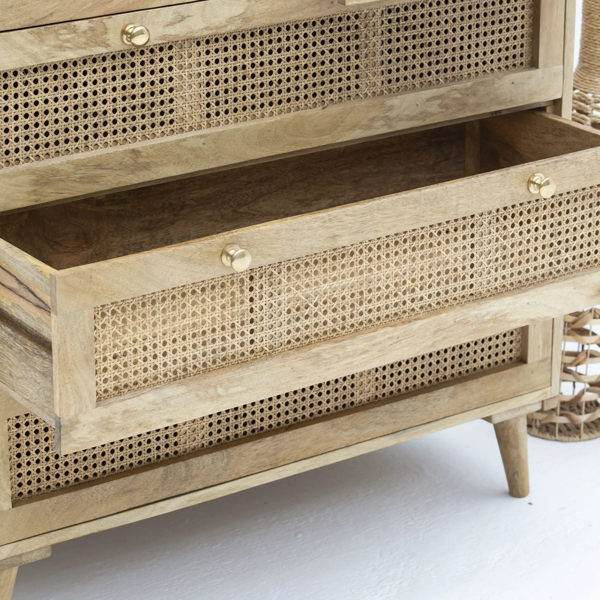Milano Cane Wooden Drawchest - Art and craft furniture