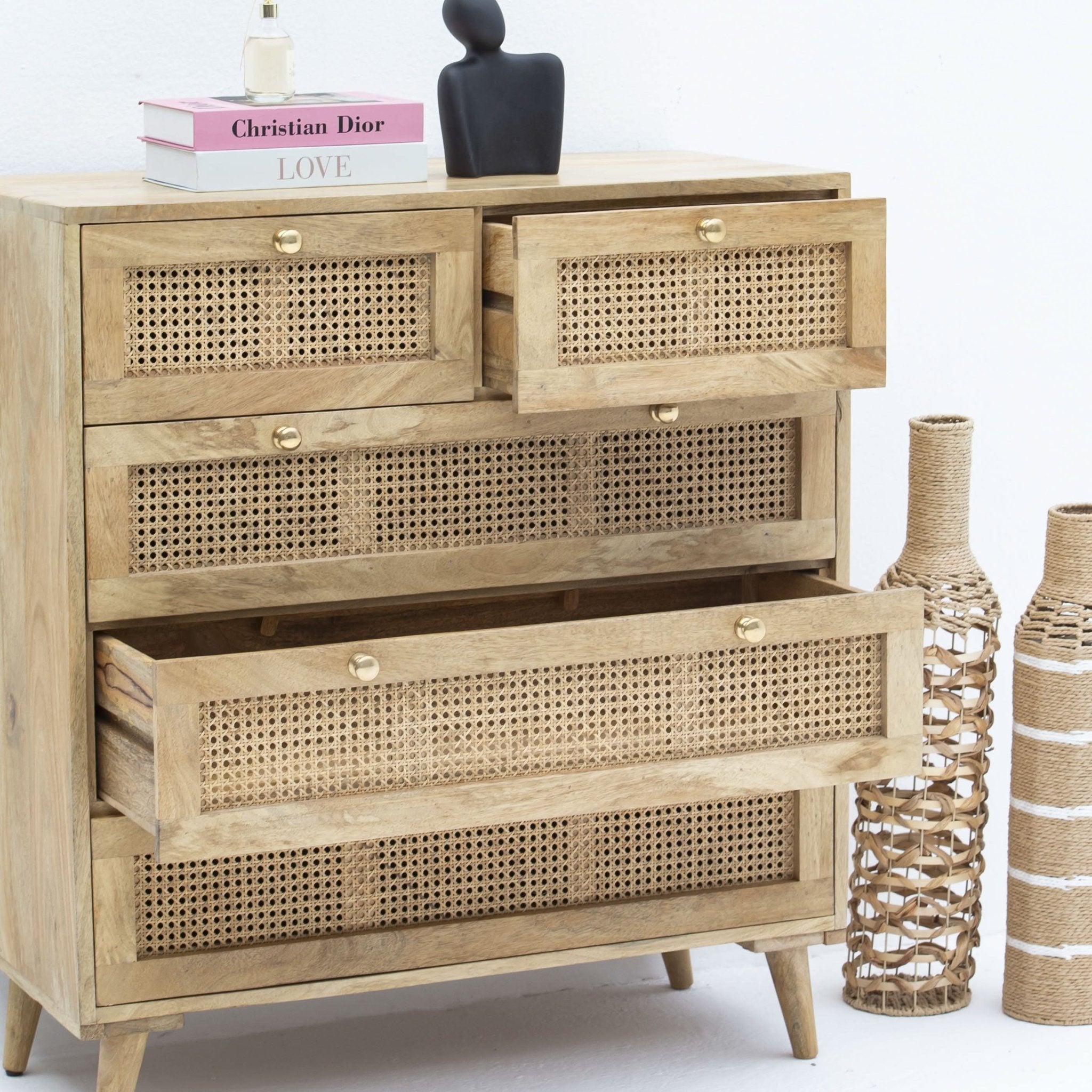 CANOVIA CANE WOODEN DRAWCHEST - Art and craft furniture
