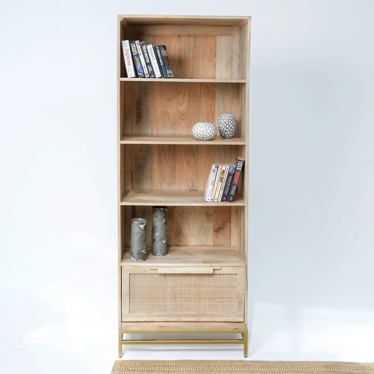 Canovia Rattan Mango Bookshelf - Art and craft furniture
