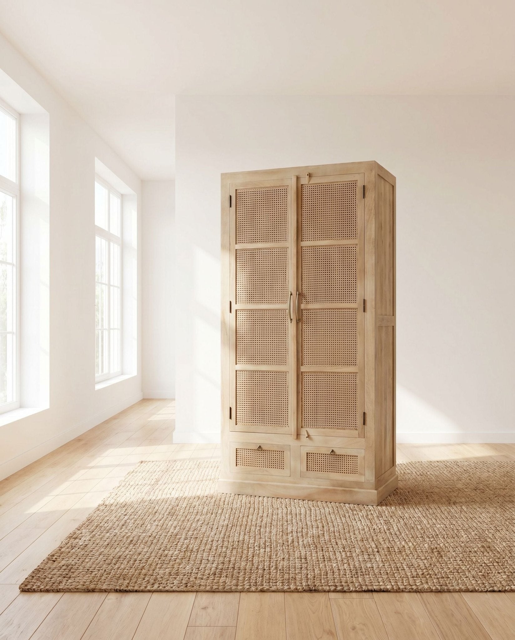Canovia Rattan Mango wood Cabinet - Art and craft furniture
