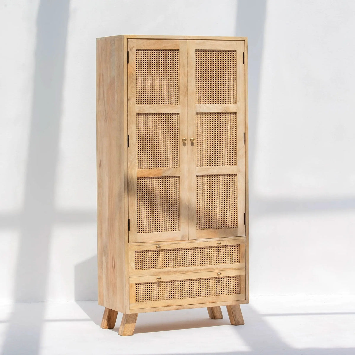 CANOVIA TWO DOOR TWO DRAWER CANE CABINET - Art and craft furniture