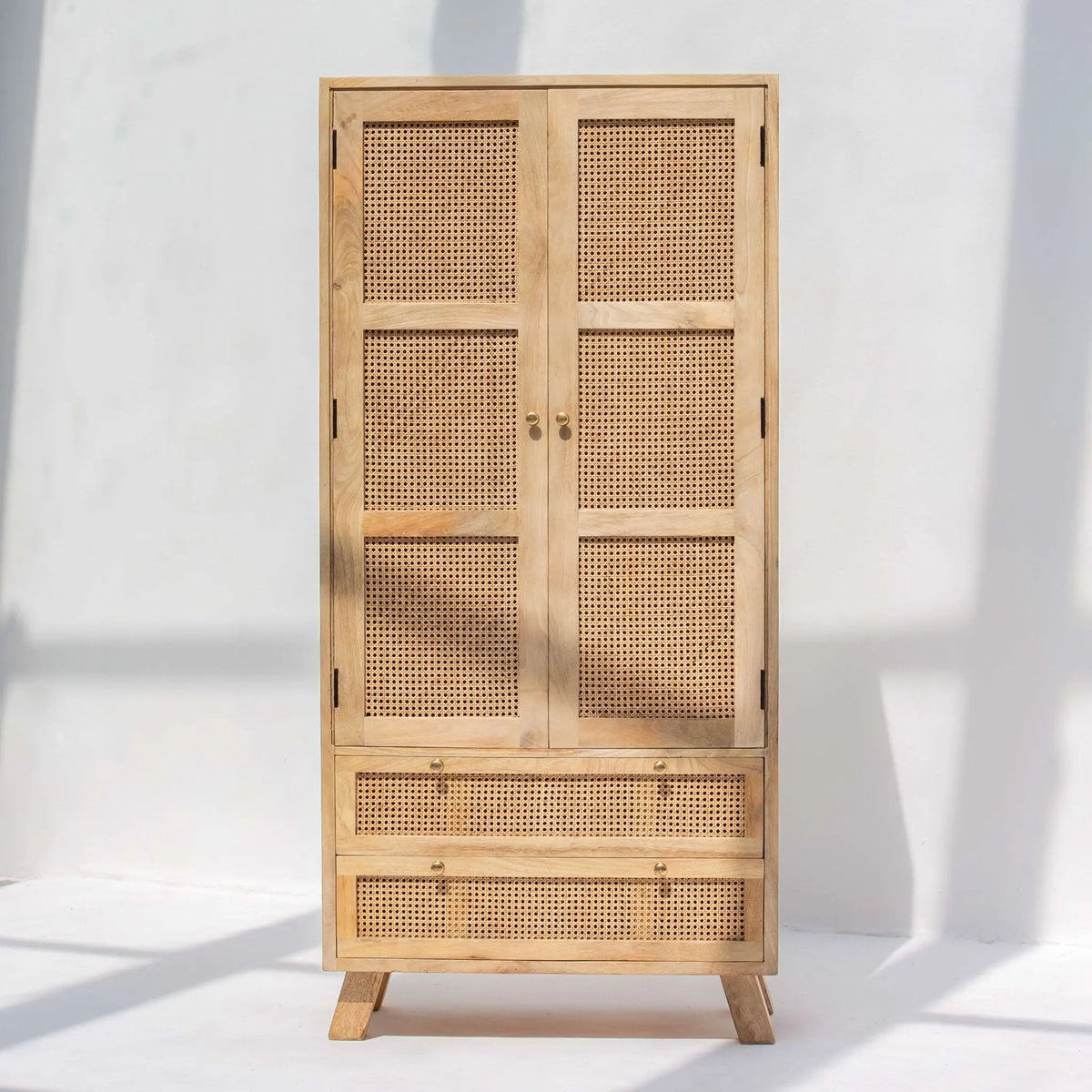CANOVIA TWO DOOR TWO DRAWER CANE CABINET - Art and craft furniture