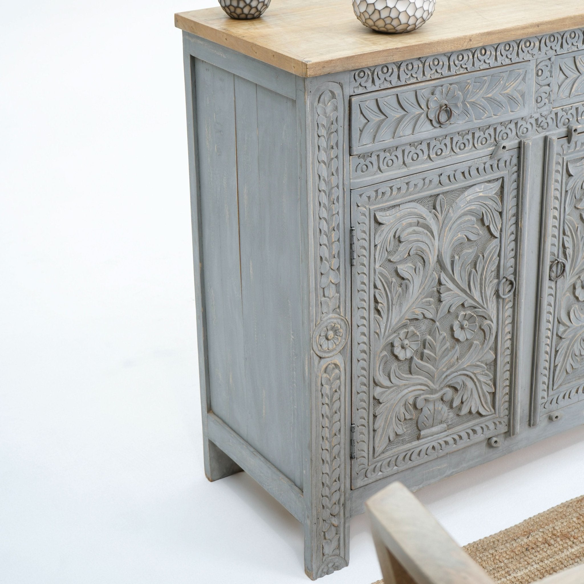 CARVA WOODEN CARVING SIDEBOARD - Art and craft furniture